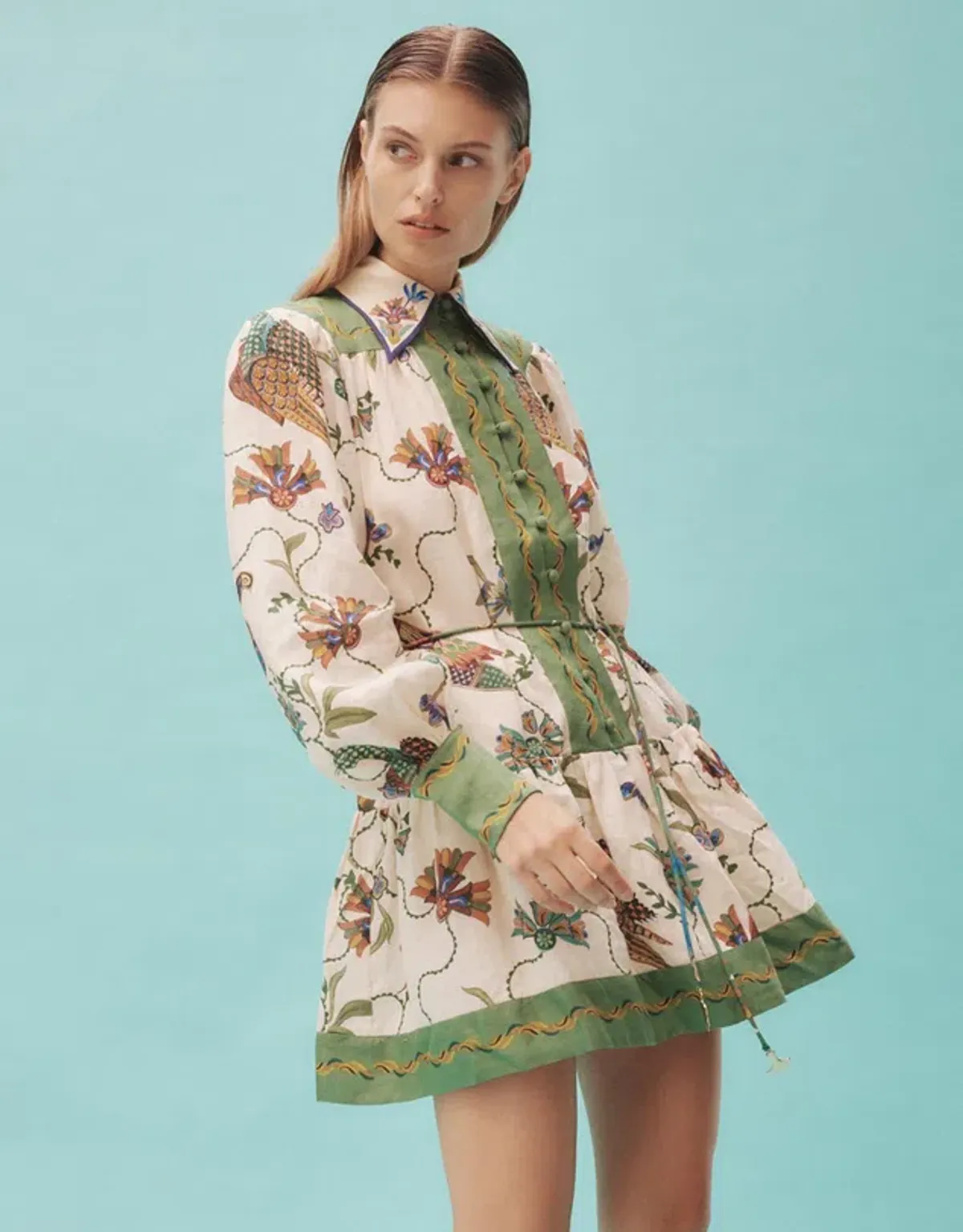 Alemais Birdie Mini Dress Print Size 6 - Image 2