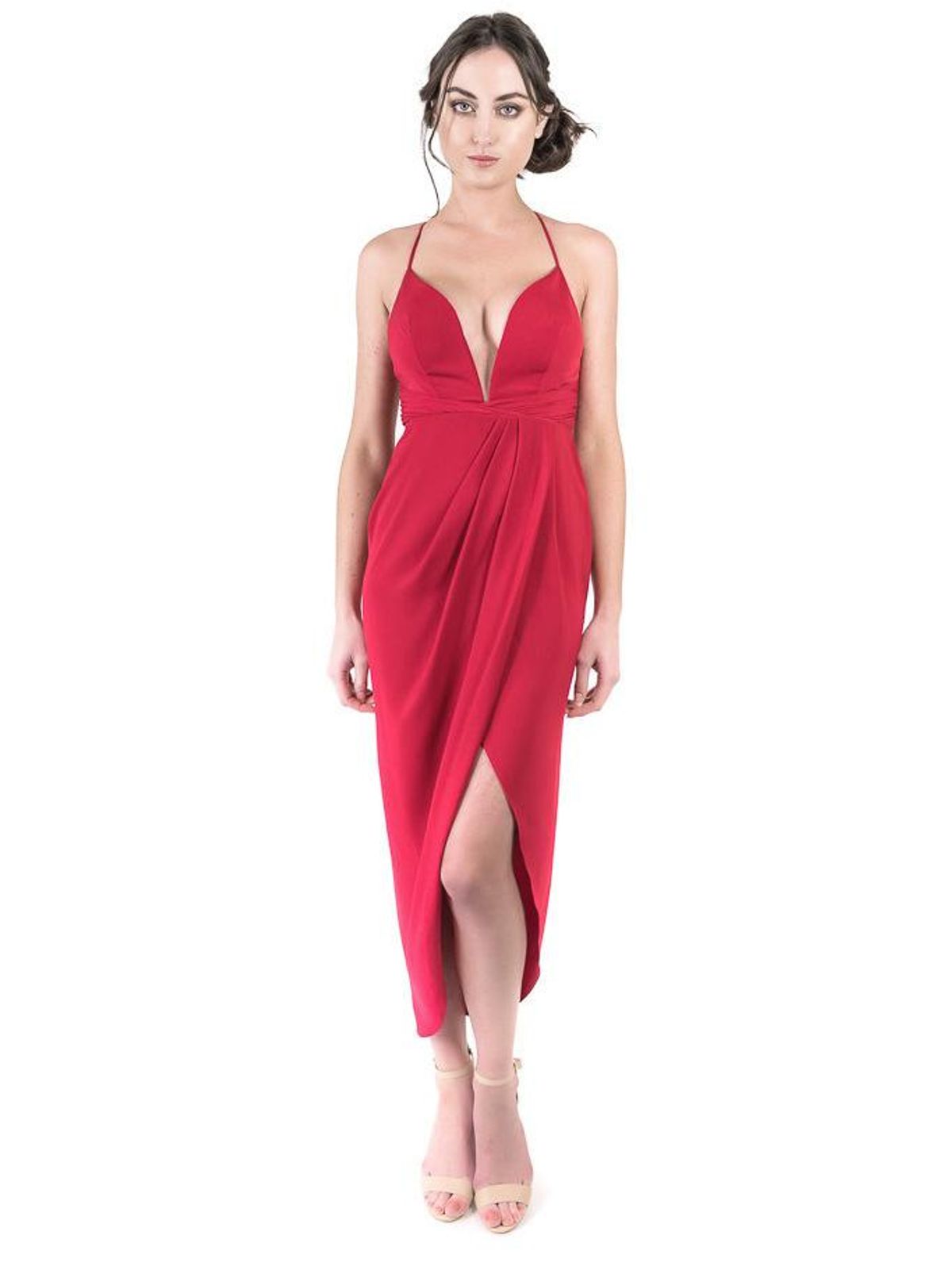 Shona Joy Plunged Cross Back Maxi Dress size 10 - Image 1