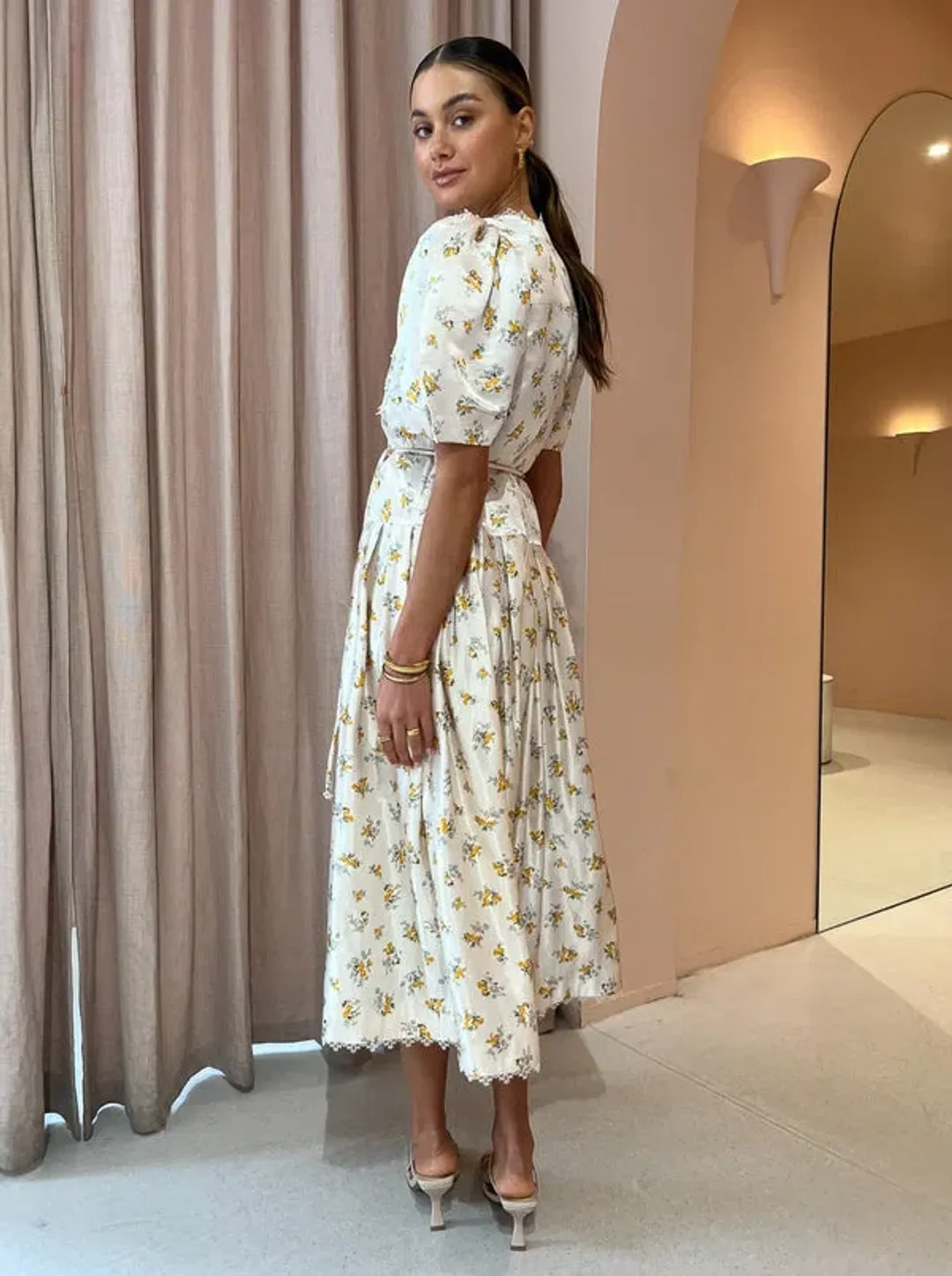 Alemais Bea Midi Dress Floral Size 6 for rent on The Volte - main image