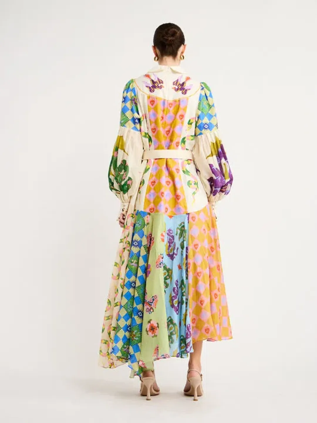 Alemais Lou Balloon Sleeve Dress Multi Size 6 for rent on The Volte - main image