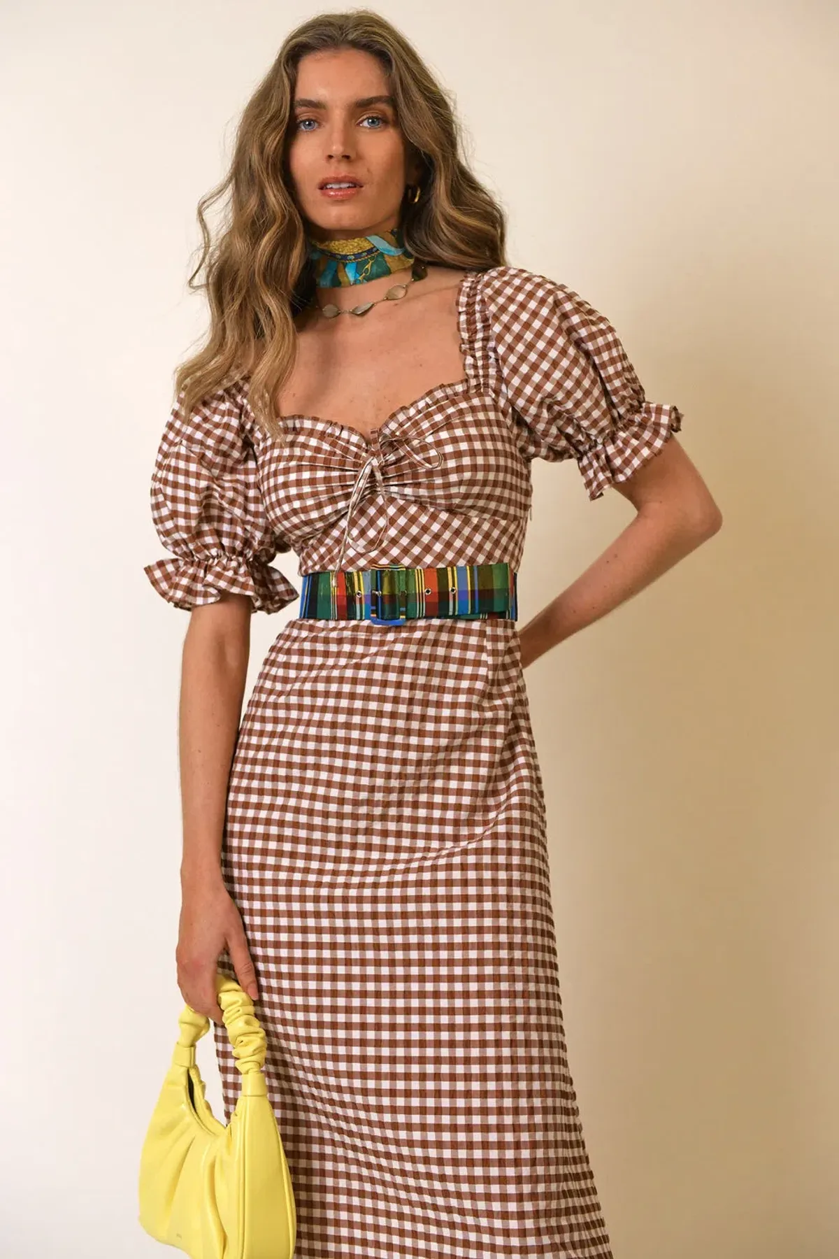 Rixo Montenegro Midi Dress Brown Print Size 12 - Image 2