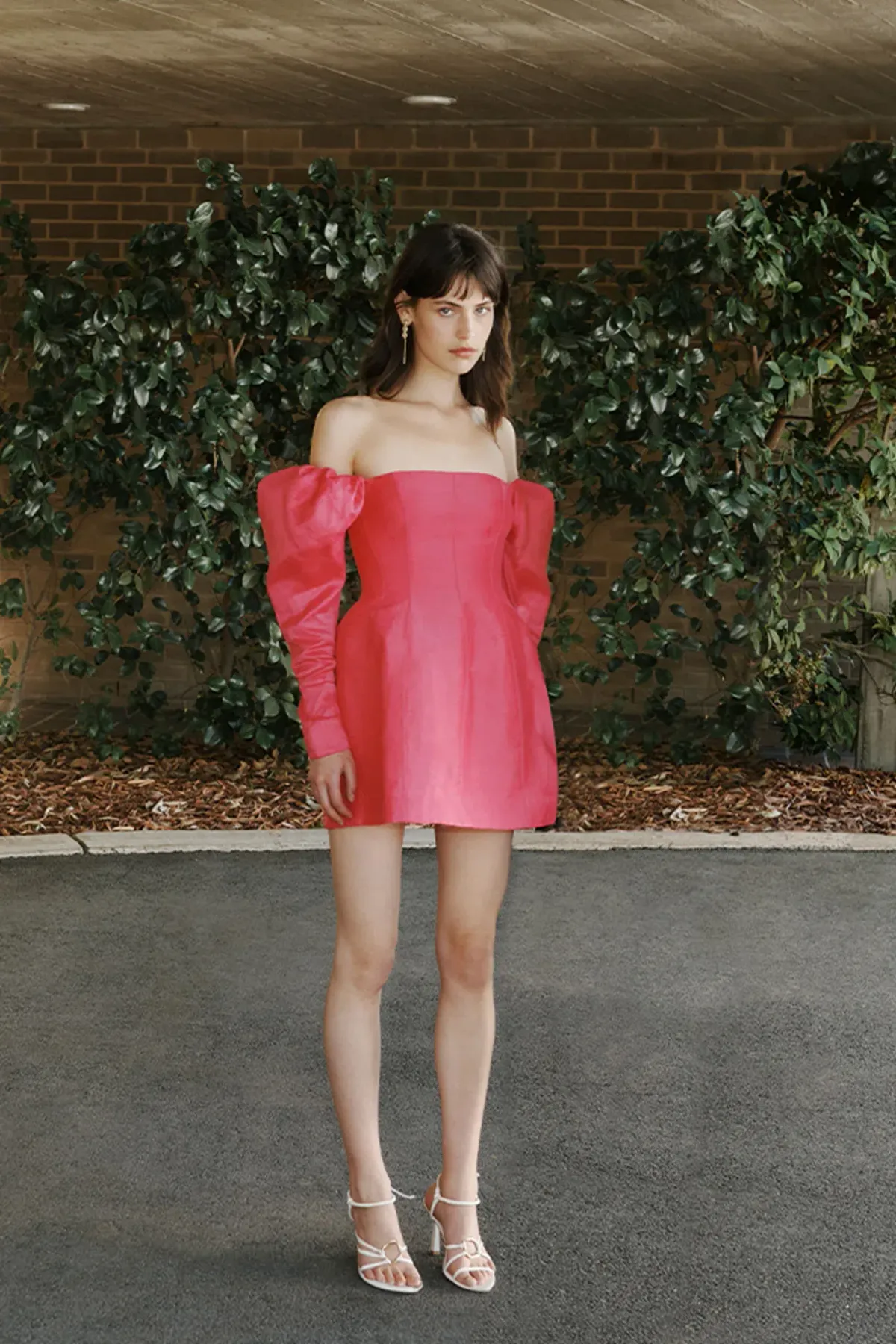 Aje Baret Sleeved Mini Dress Hot Pink Size 6 - Image 1