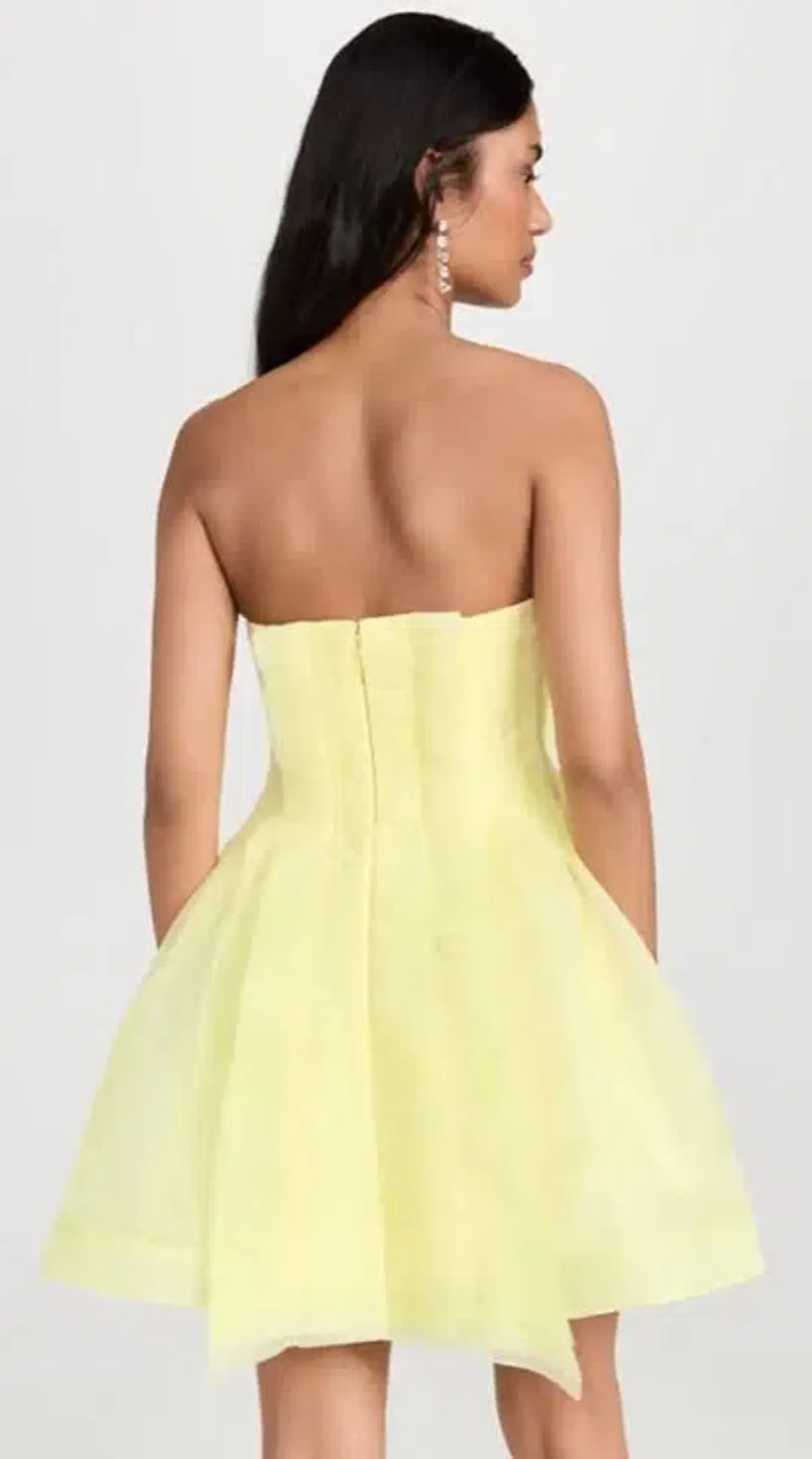 Aje Astrid Strapless Mini Dress in Lemon Size 8 AU for rent on The Volte - main image