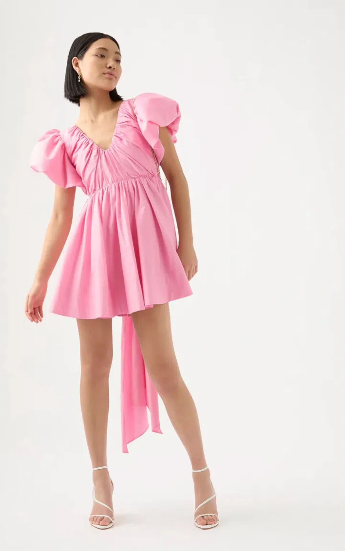 Aje Gretta Bow Back Mini Dress Ballet Pink Size 8 - Image 1