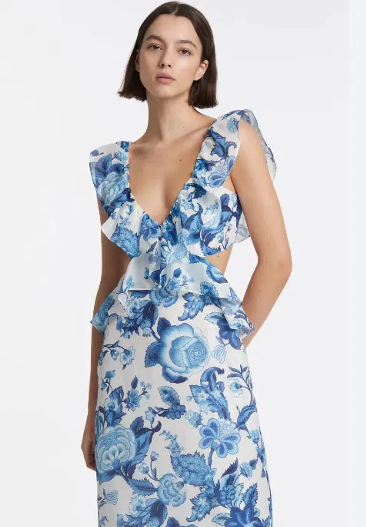 Sir The Label Amaris Frill Midi Dress Floral Size 1 / AU 8 - Image 2