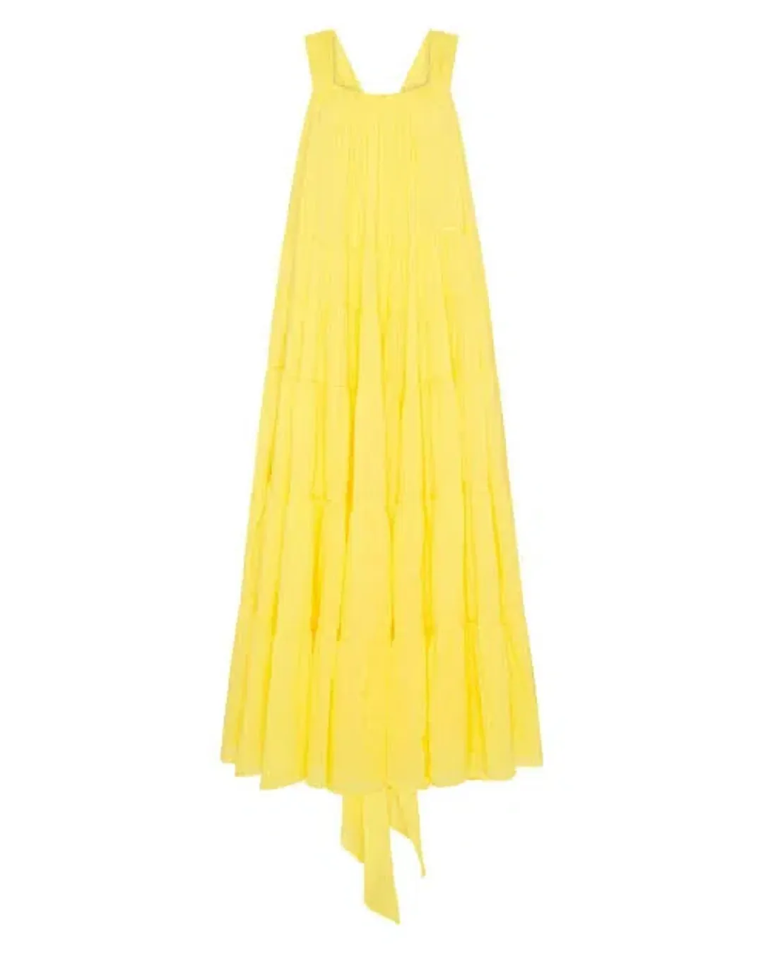 Aje Le Mempris Tiered Maxi Dress Daisy Yellow Size 4 for rent on The Volte - main image