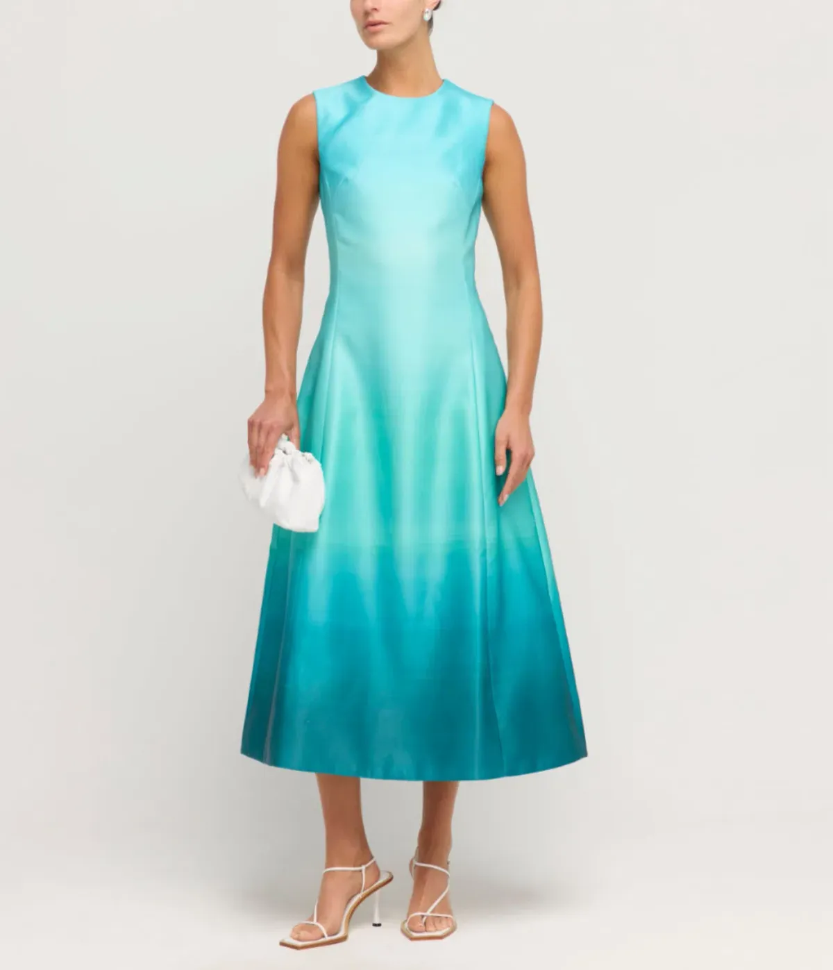 Leo Lin Cleo Sleeveless Midi Dress in Ombre Aqua Size 6 - Image 1