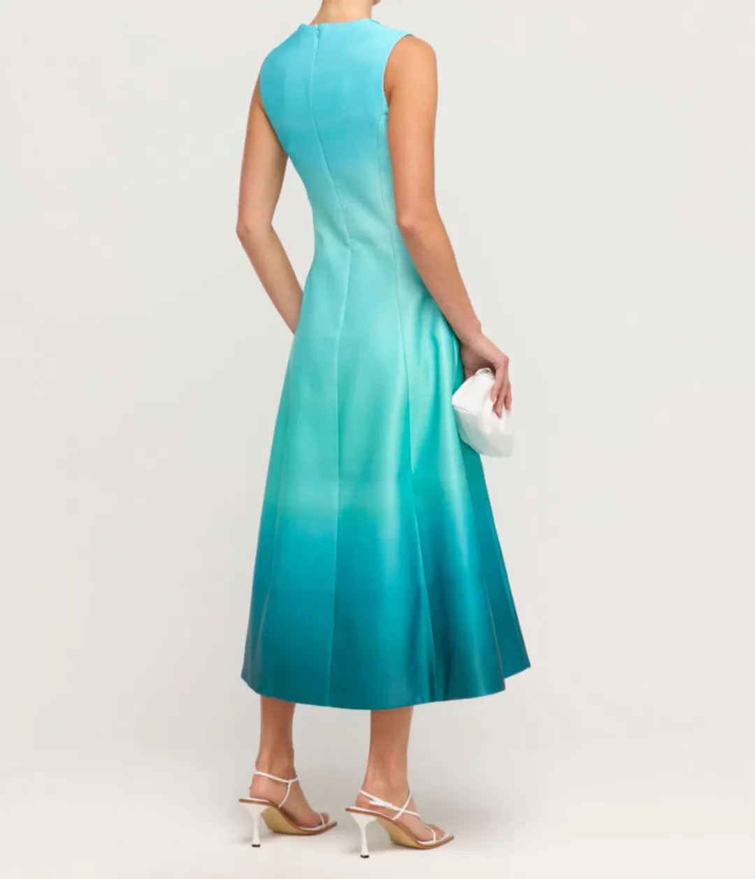 Leo Lin Cleo Sleeveless Midi Dress in Ombre Aqua Size 6 for rent on The Volte - main image