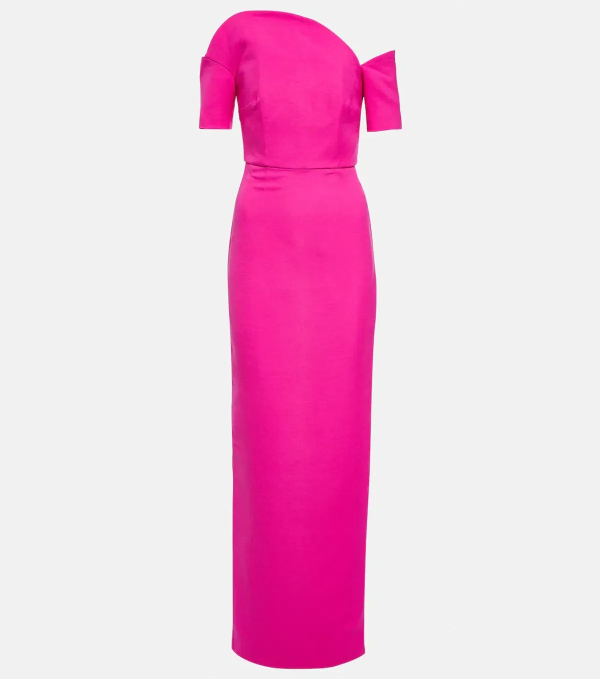 Roland Mouret Asymmetric Wool Blend Maxi Dress Pink Size 8 - Image 3