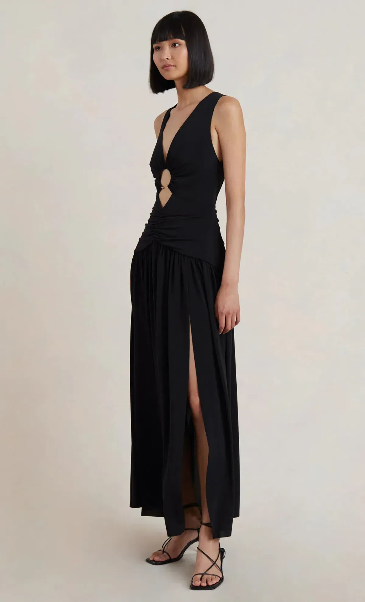 Bec & Bridge Lindsey V Maxi Dress Black Size 8 - Image 2