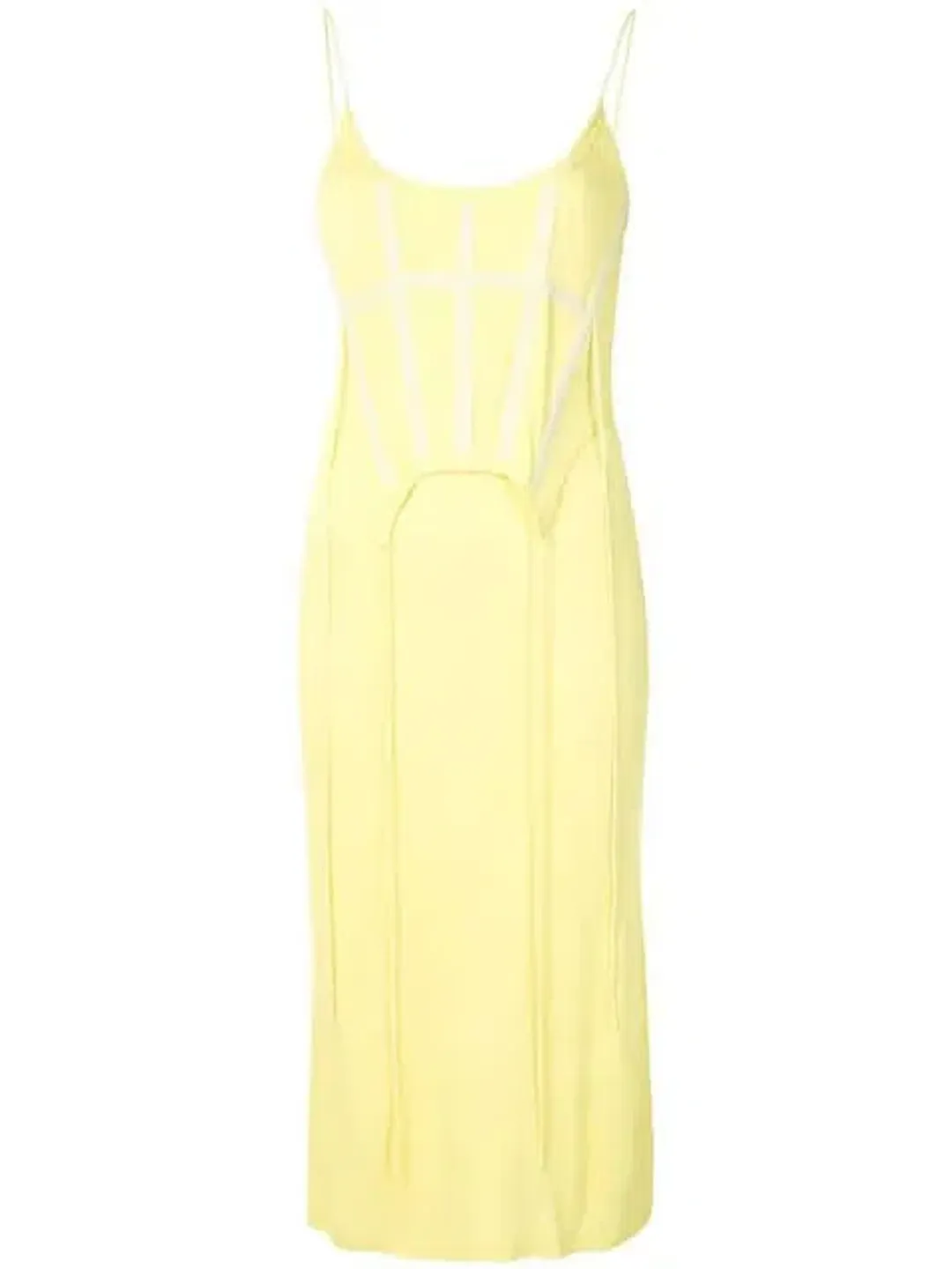 Dion Lee Silk Jersey Corset Dress Lemon Size 6 for rent on The Volte - main image
