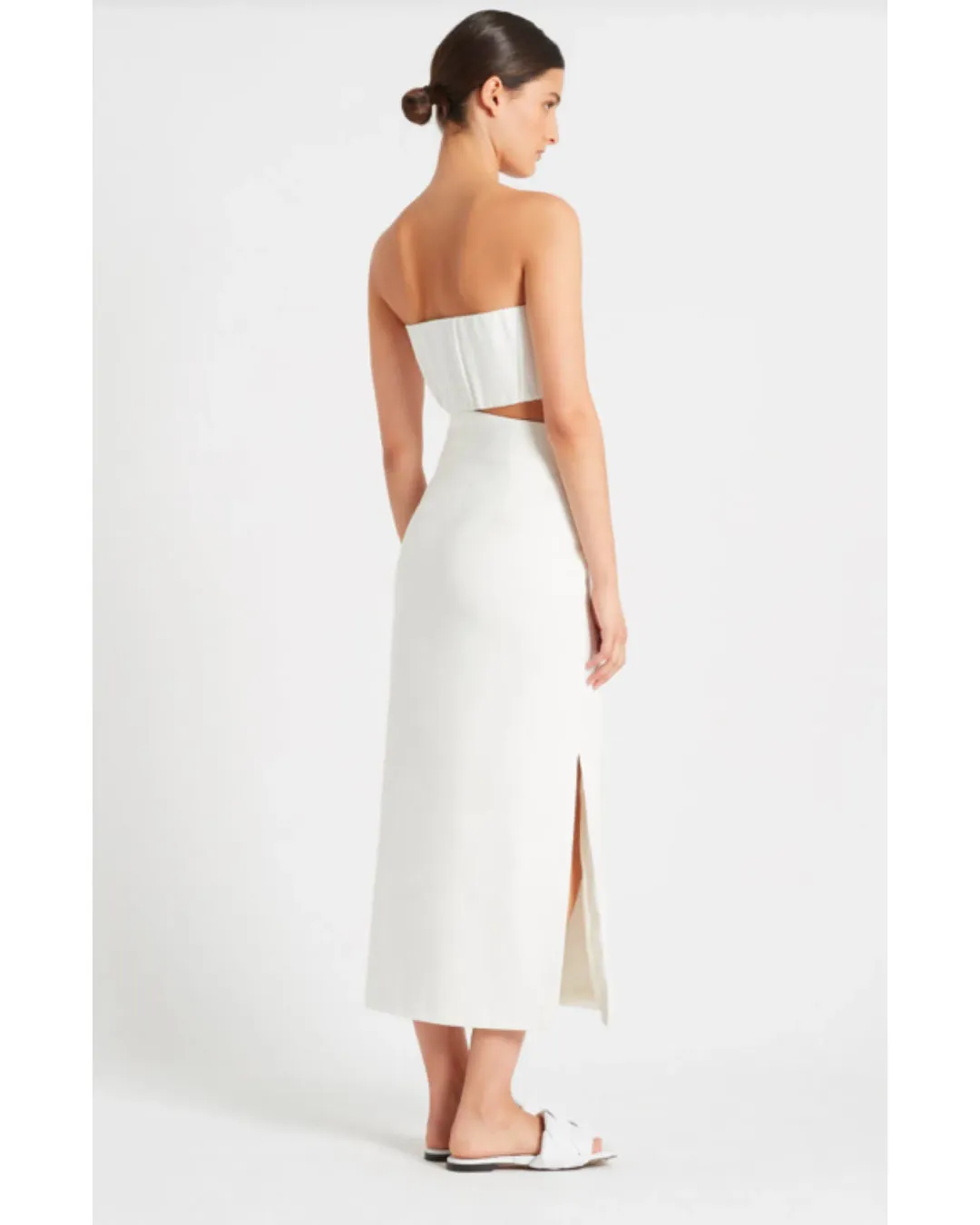 Sir the Label Yves Strapless Dress White Size AU 10 for rent on The Volte - main image