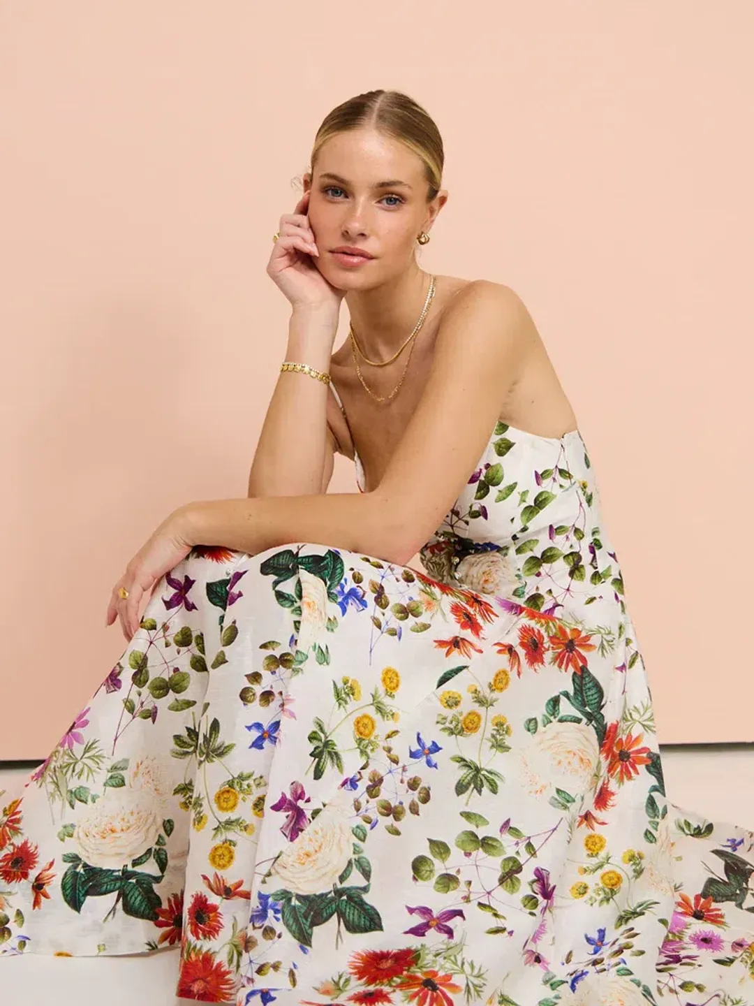 Sofia The Label Enchanted Floral Midi Dress Enchanted Floral Size 8 for rent on The Volte - main image