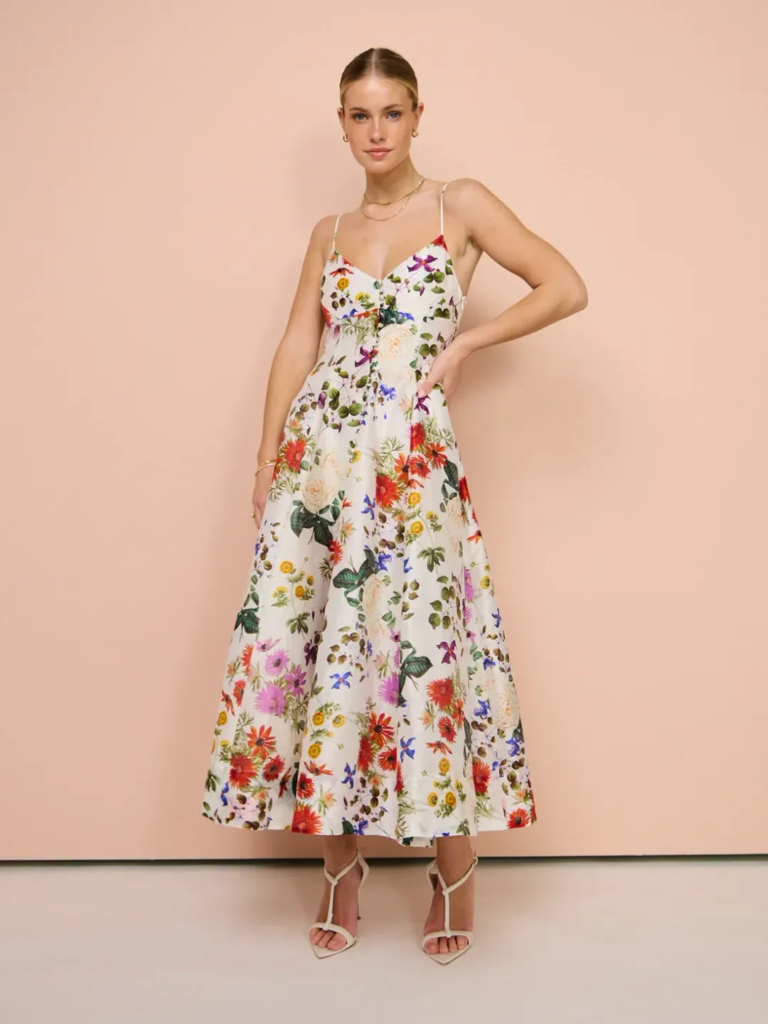 Sofia The Label Enchanted Floral Midi Dress Enchanted Floral Size 8 for rent on The Volte - main image