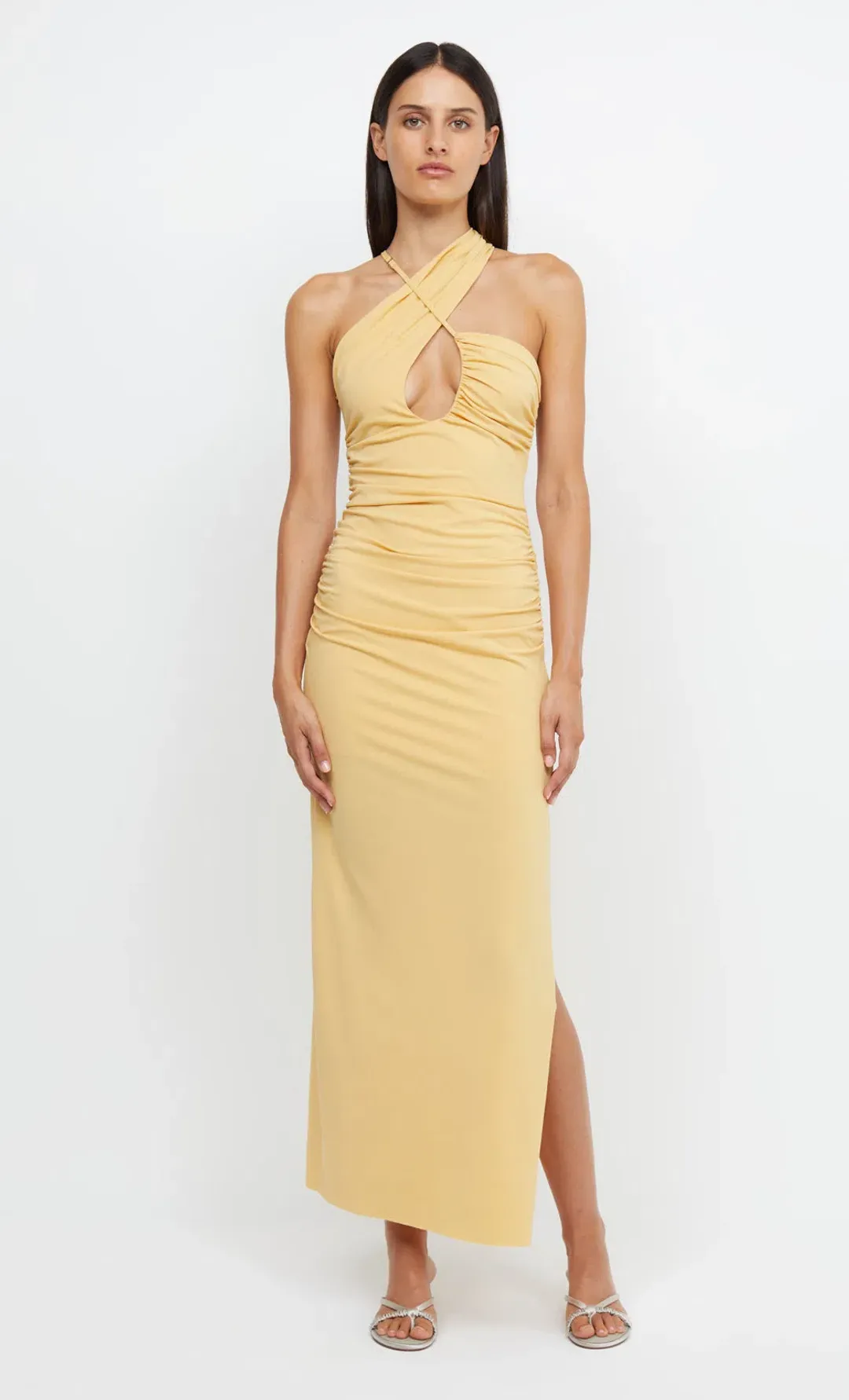 Bec & Bridge Montana Cross Over Dress Straw Size 8  for rent on The Volte - main image