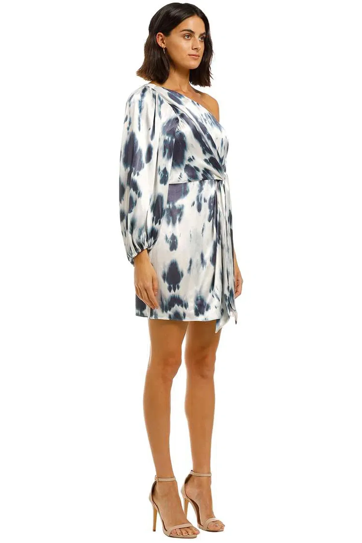 Shona Joy Palma One Shoulder Mini Dress Print Size 6 - Image 2