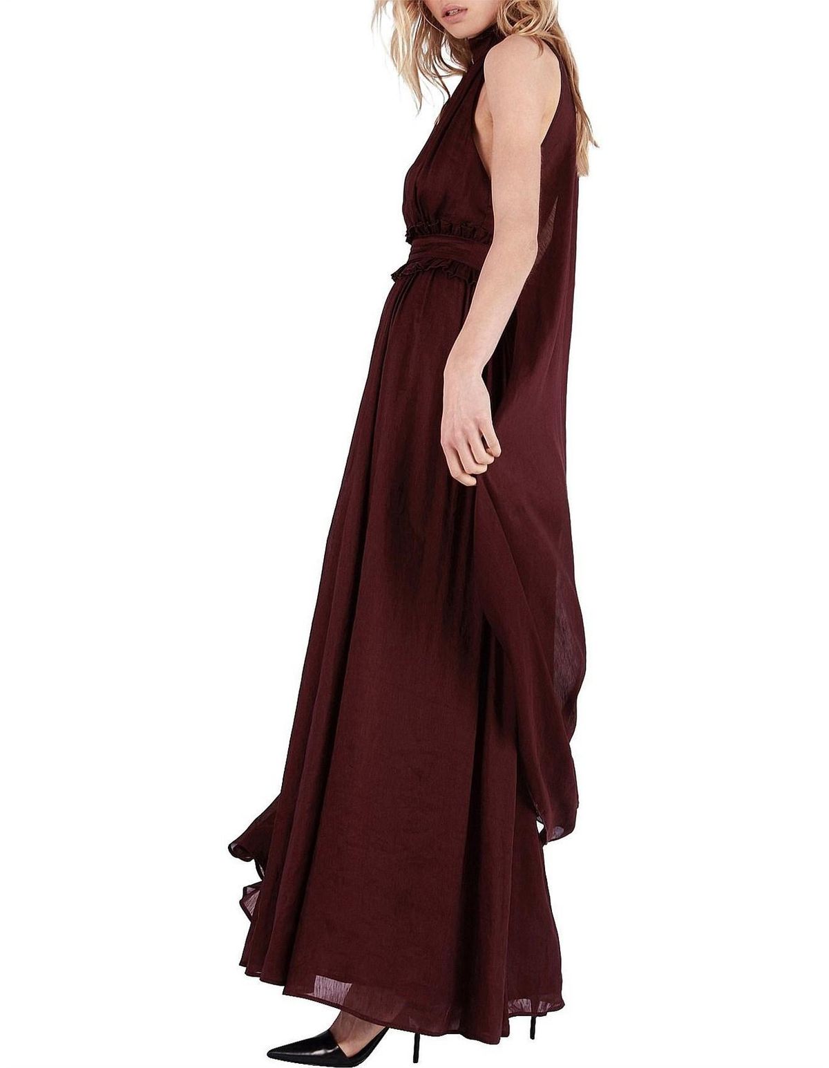Aje Georgia Maxi Dress Burgundy Size 6 - Image 2