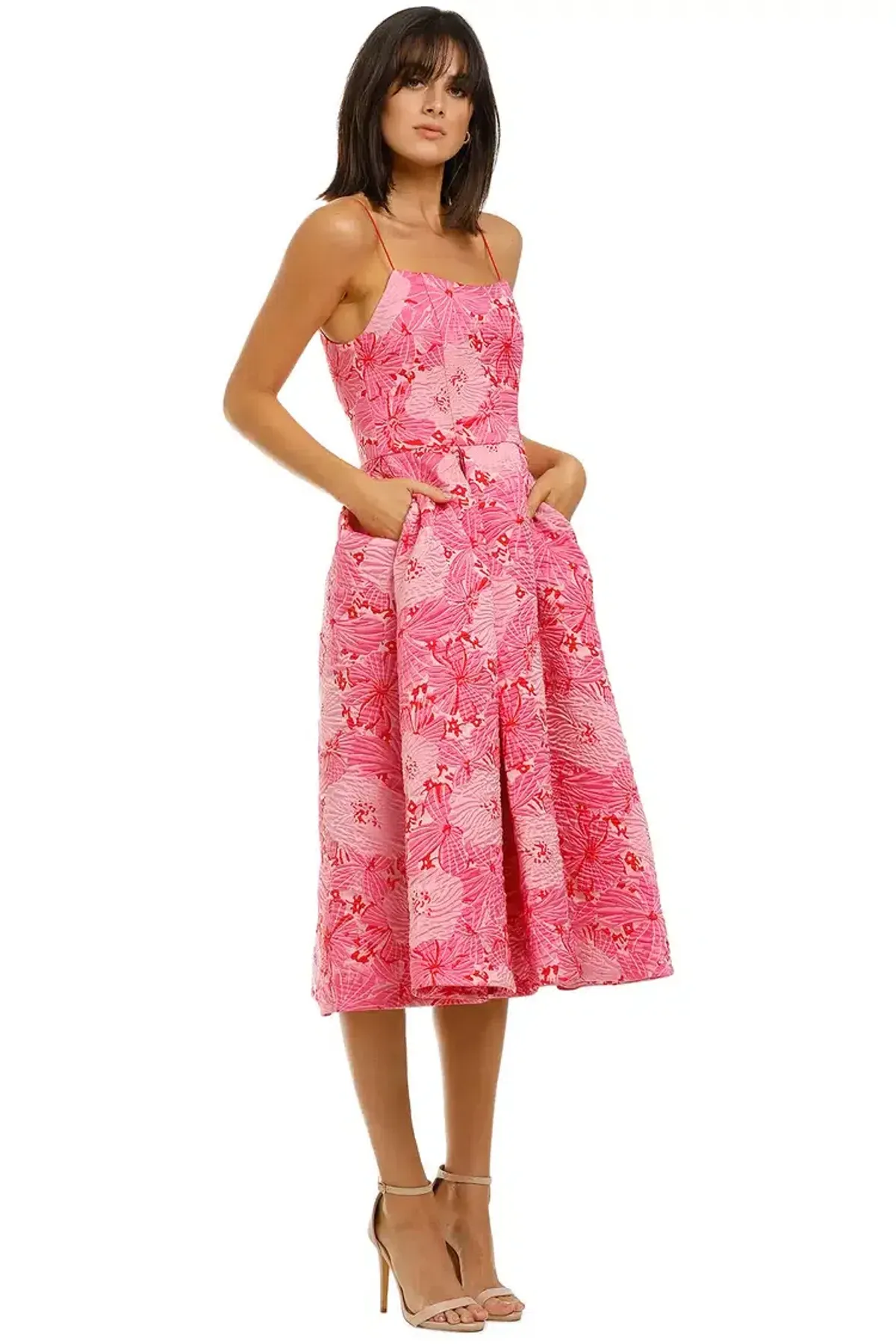 Love Honor Alexia Midi in Pink Floral Size 16 - Image 1