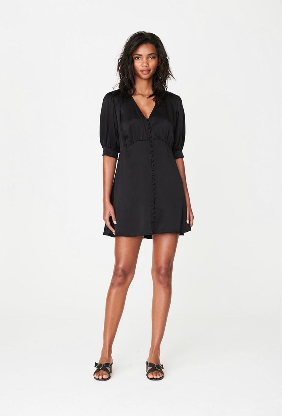 Rowie Albi Mini Dress Noir Size 8 - Image 1