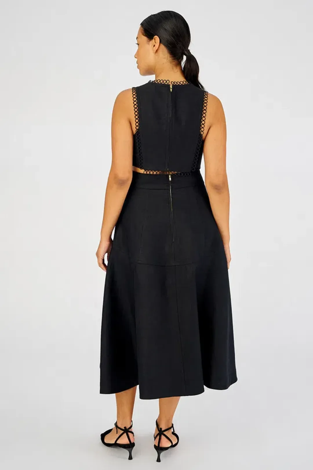 Oroton Lace Flower Midi Dress Black Size 14 for rent on The Volte - main image