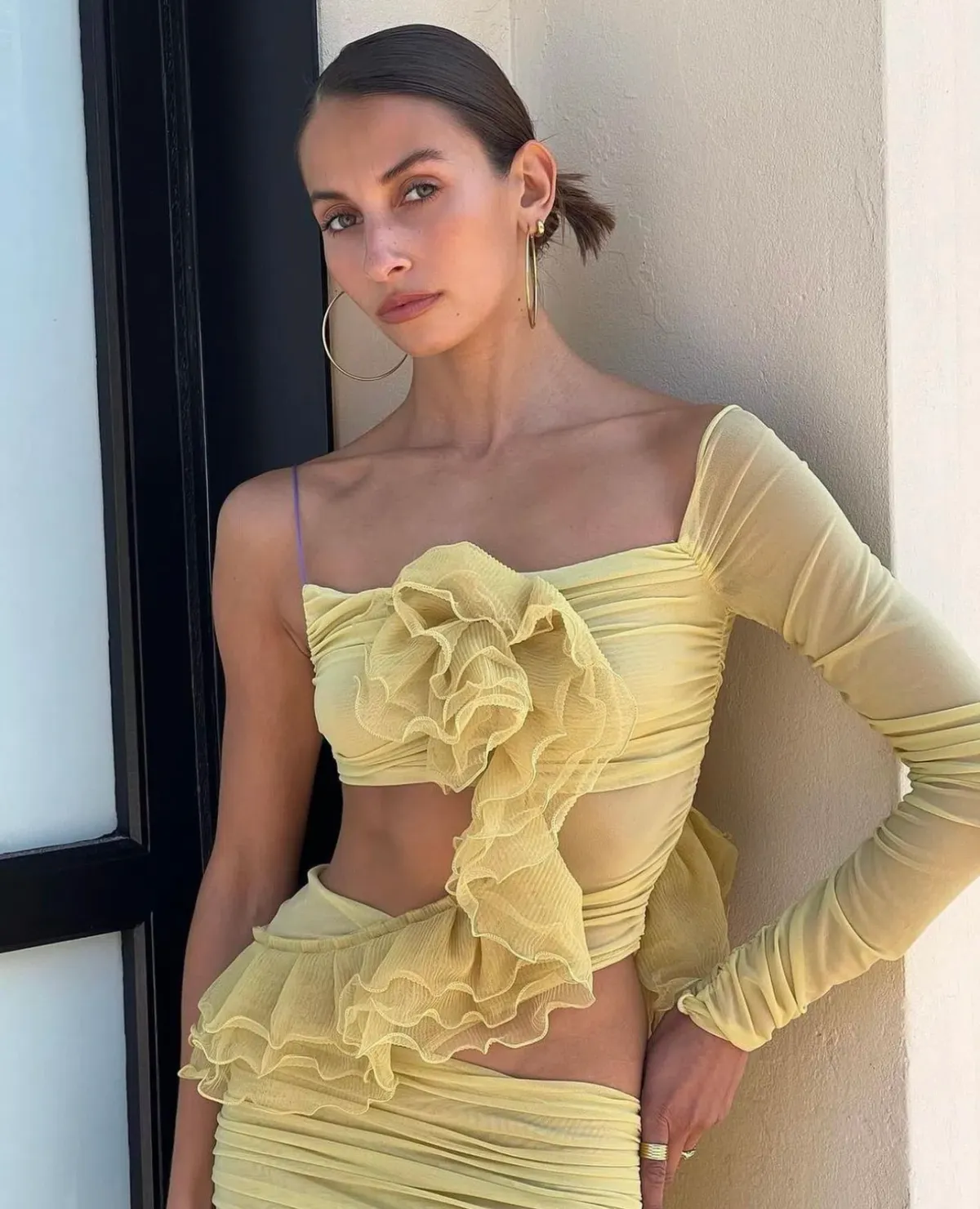 Bec & Bridge Spiral Crush Asym Maxi Dress Citrus Size 6 - Image 2