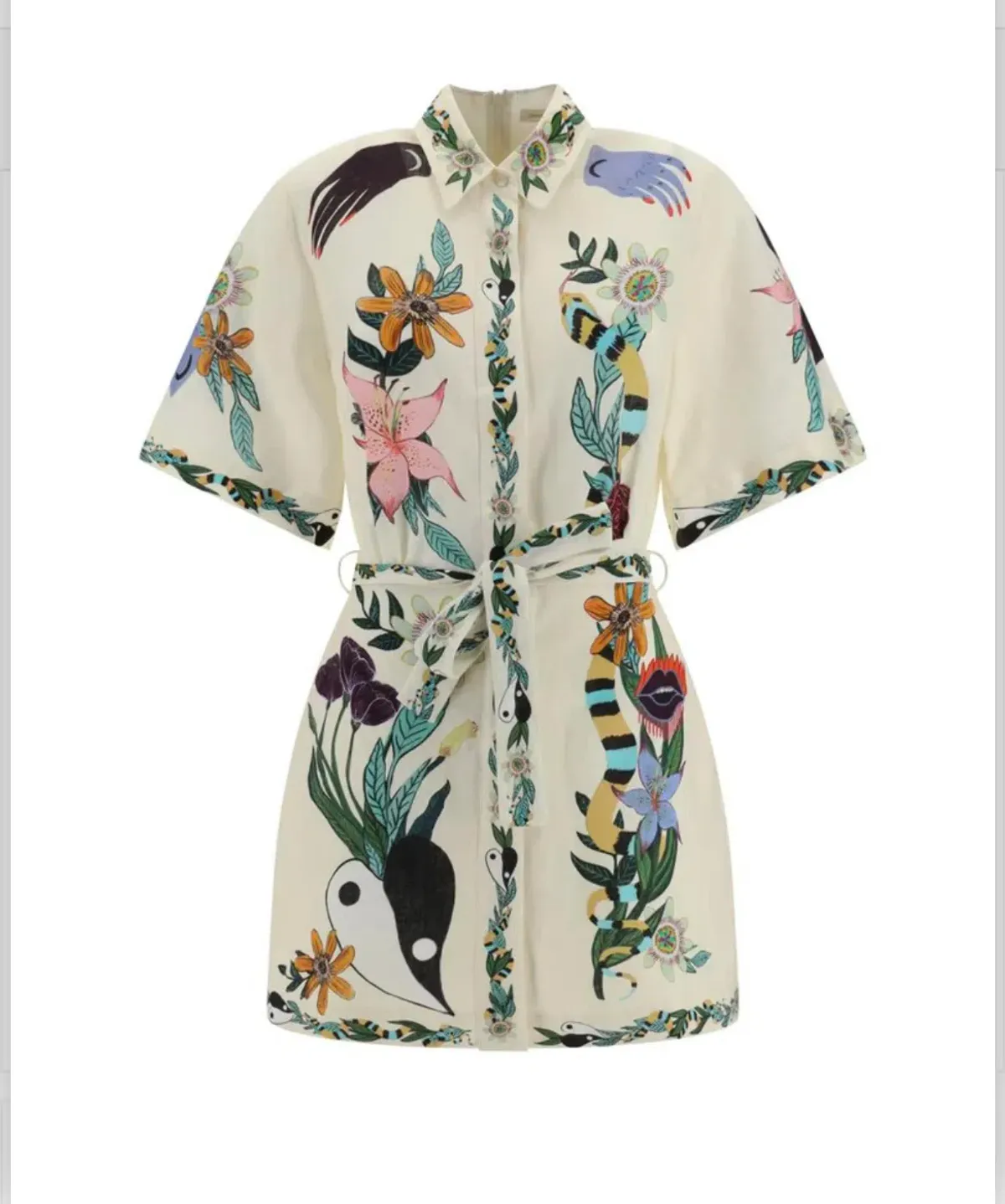 Alemais Megan Mini Dress Print Size 12 - Image 3