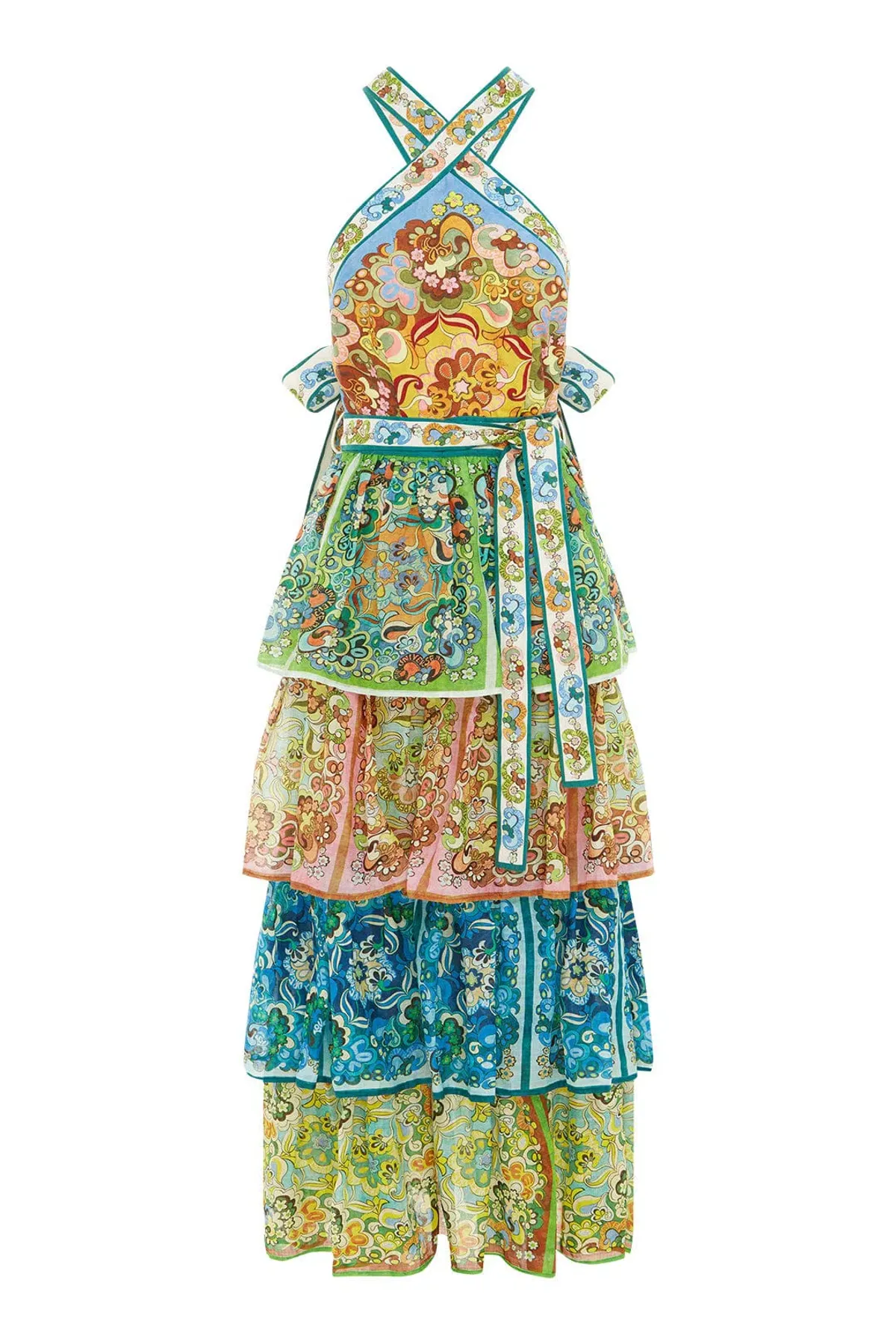 Alemais Dreamer Halter Tier Dress In Multi Size 12 - Image 3