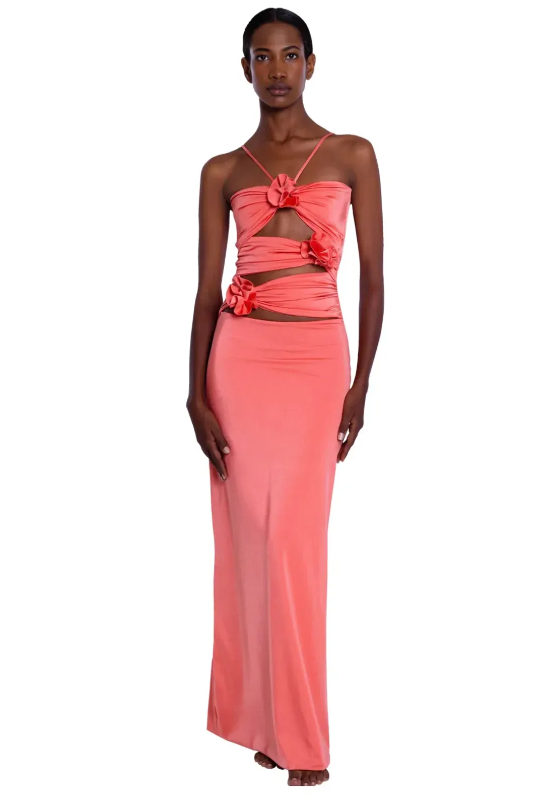 Maygel Coronel Veranera Midi Dress Coral One Size for rent on The Volte - main image