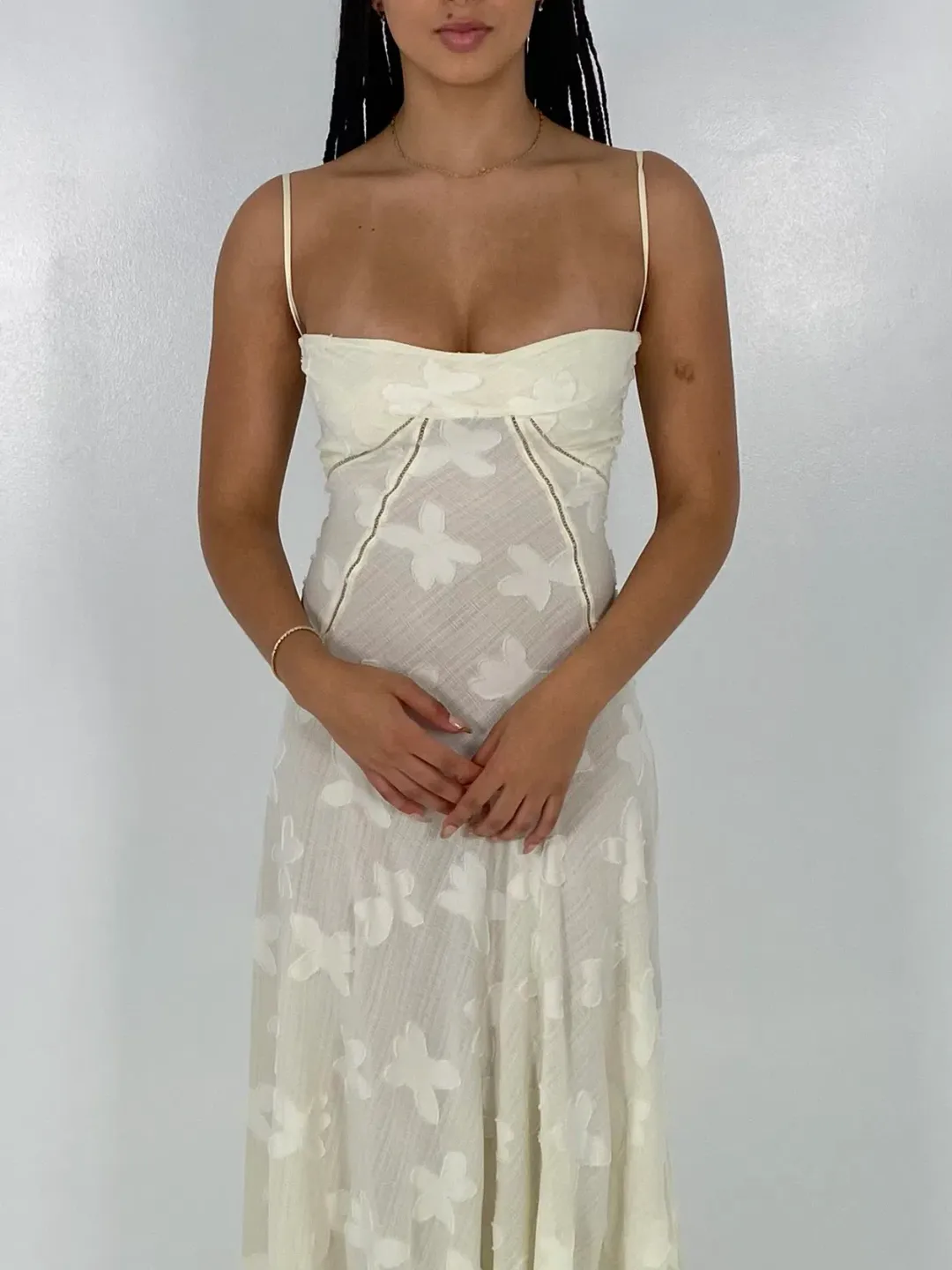 House of CB White Seren Gown Size Small for rent on The Volte - main image