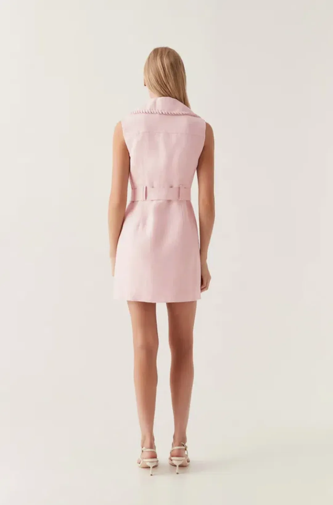 Aje Encompass Utility Mini Dress Pink Size 8 for rent on The Volte - main image