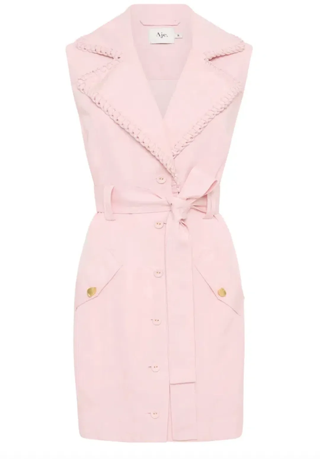 Aje Encompass Utility Mini Dress Pink Size 8 for rent on The Volte - main image