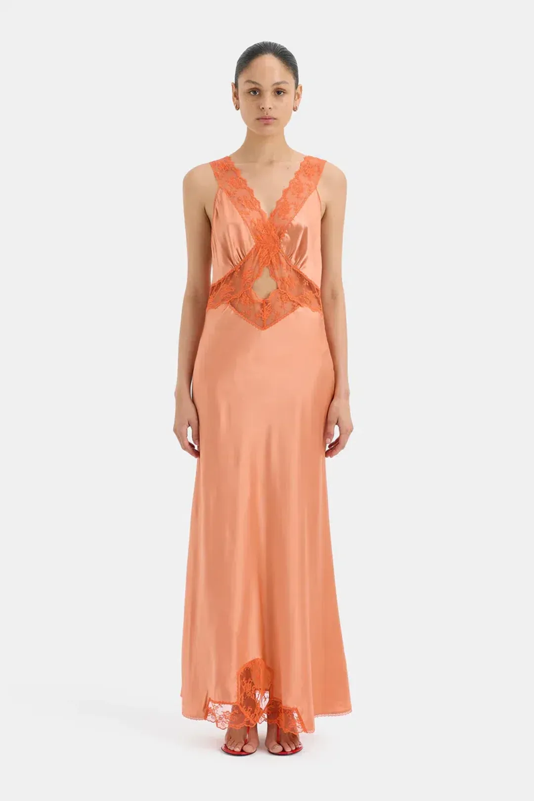 Sir the Label Aries Cutout Gown Peach Size 1 / AU 8 for rent on The Volte - main image
