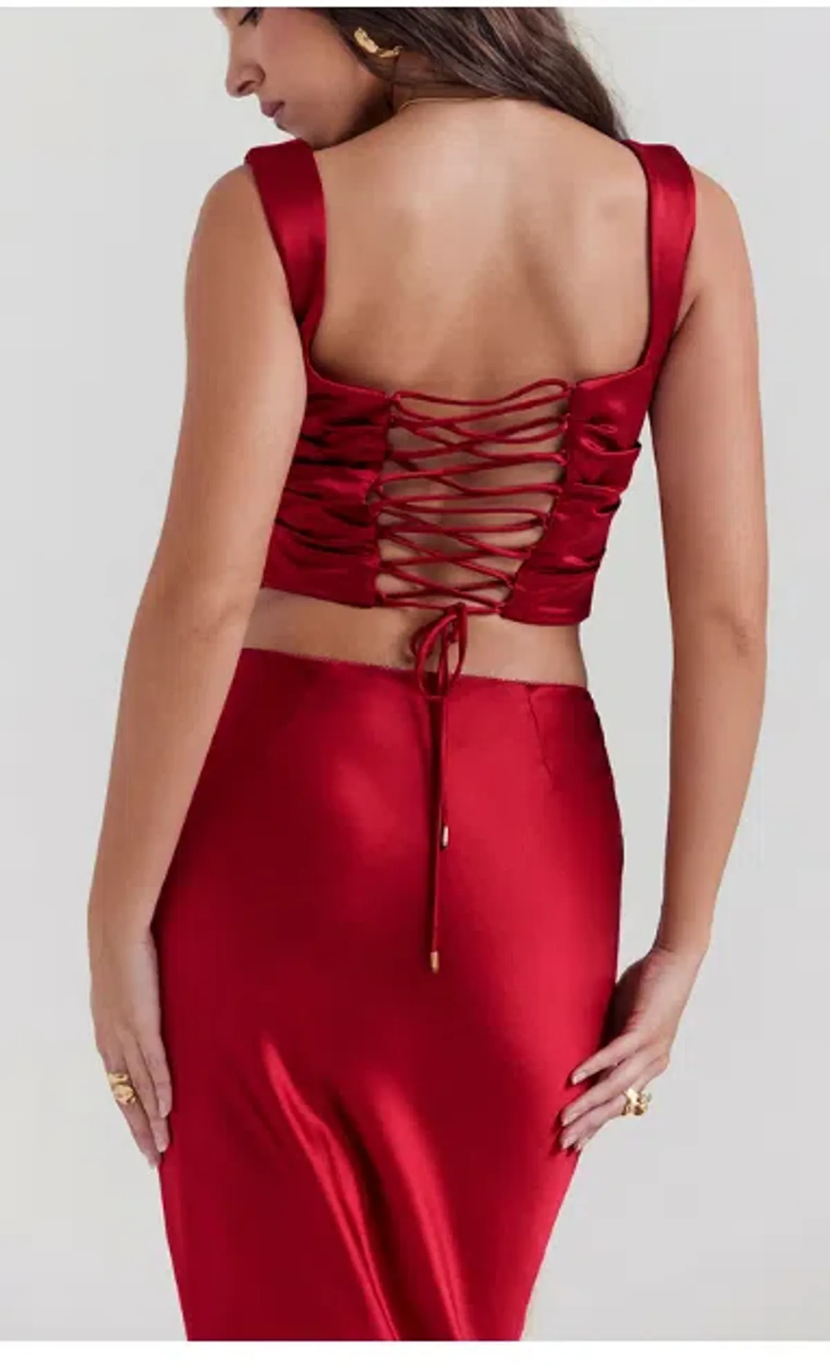 House of CB Una Corset and Sydel Skirt Set Ruby Red Size S / AU 8 - Image 4