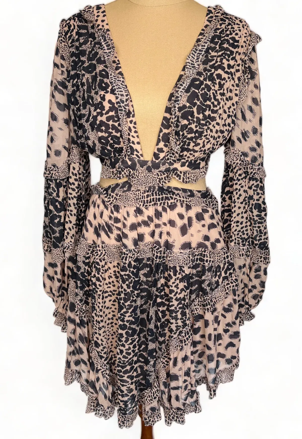 Zimmermann Allia Cut Out Mini Dress Print Size 0 / AU 8 - Image 5