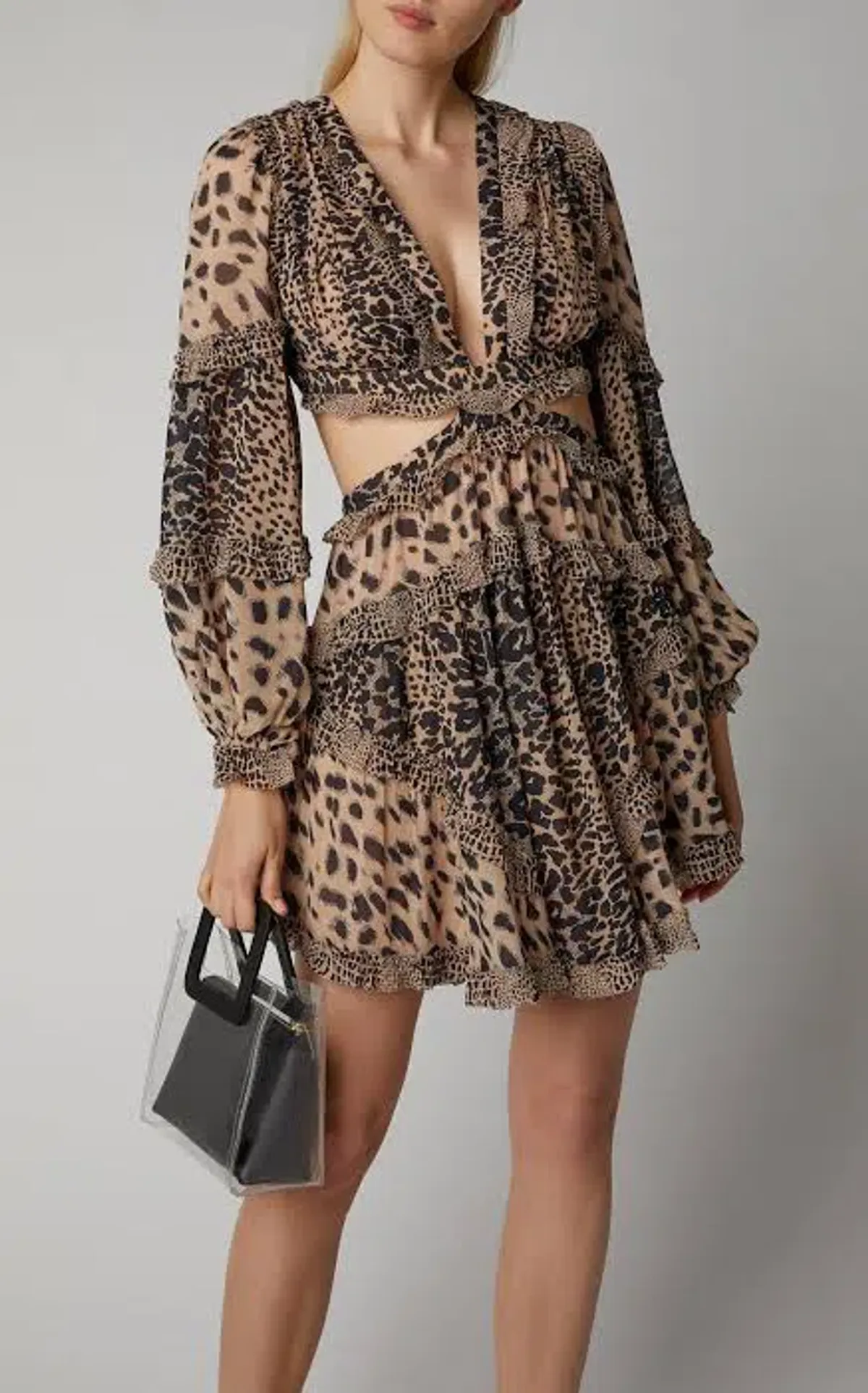 Zimmermann Allia Cut Out Mini Dress Print Size 0 / AU 8 - Image 2