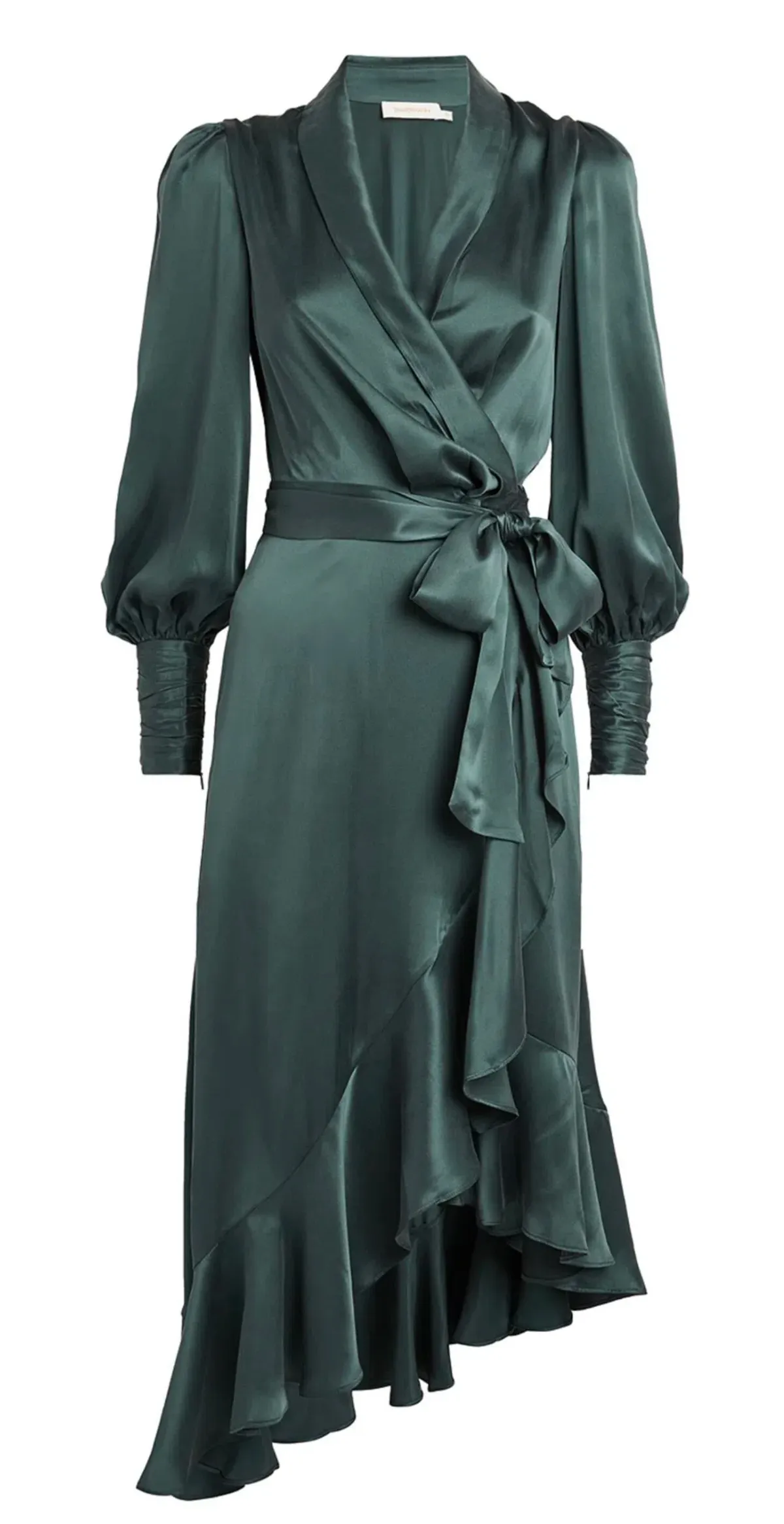 Zimmermann Silk Wrap Midi Dress Dark Green Size 3 / AU 14  - Image 5