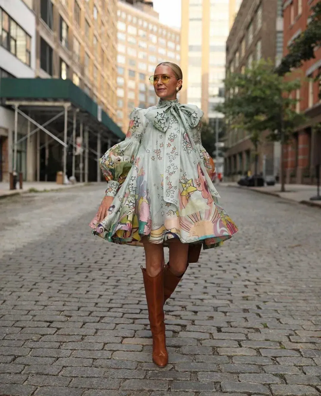 Zimmermann Concert Tie Neck Mini Dress Mint Collage Size 0 / AU 8 for rent on The Volte - main image