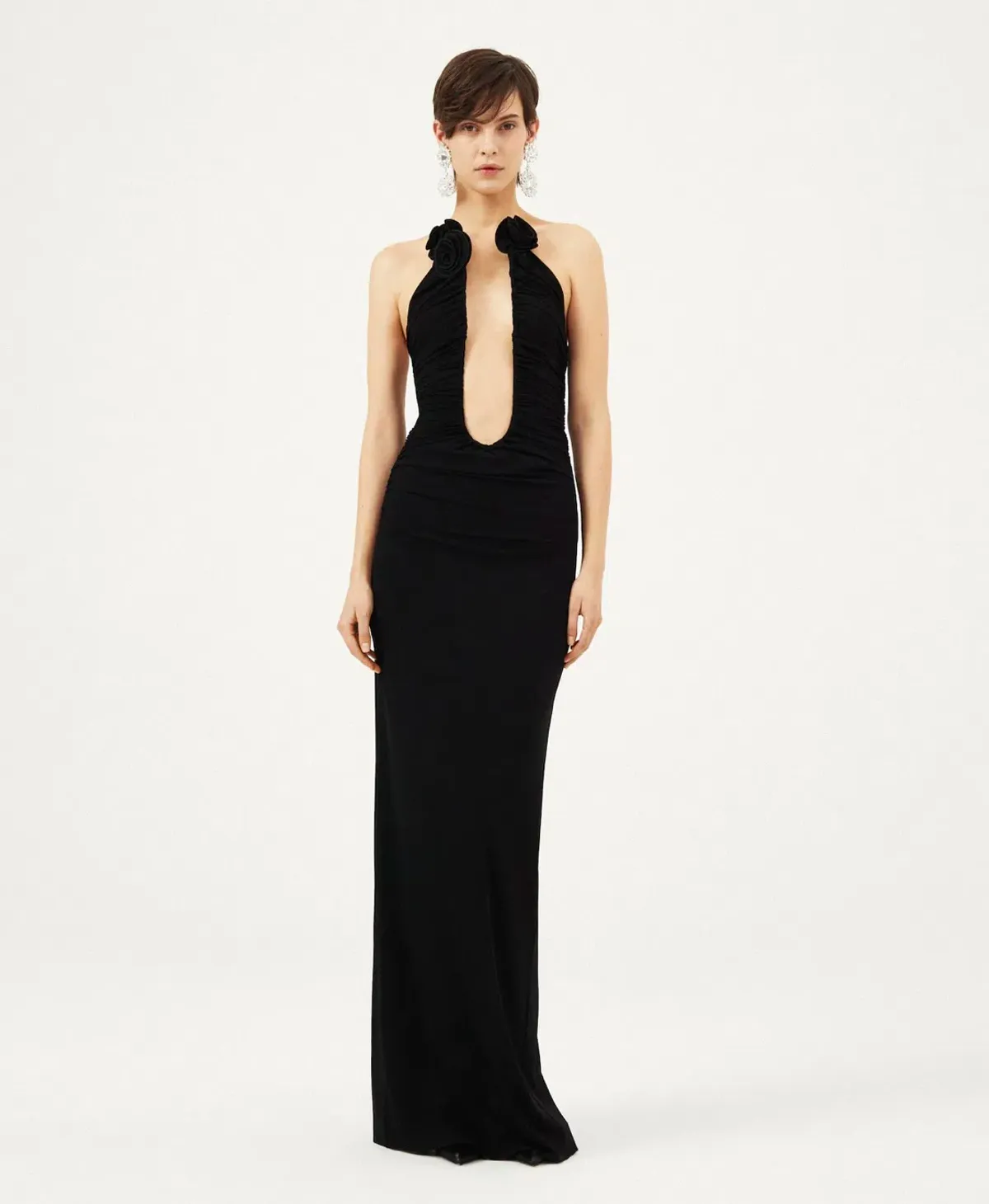 Magda Butrym Plunge Maxi Dress Black Size 6 - Image 1