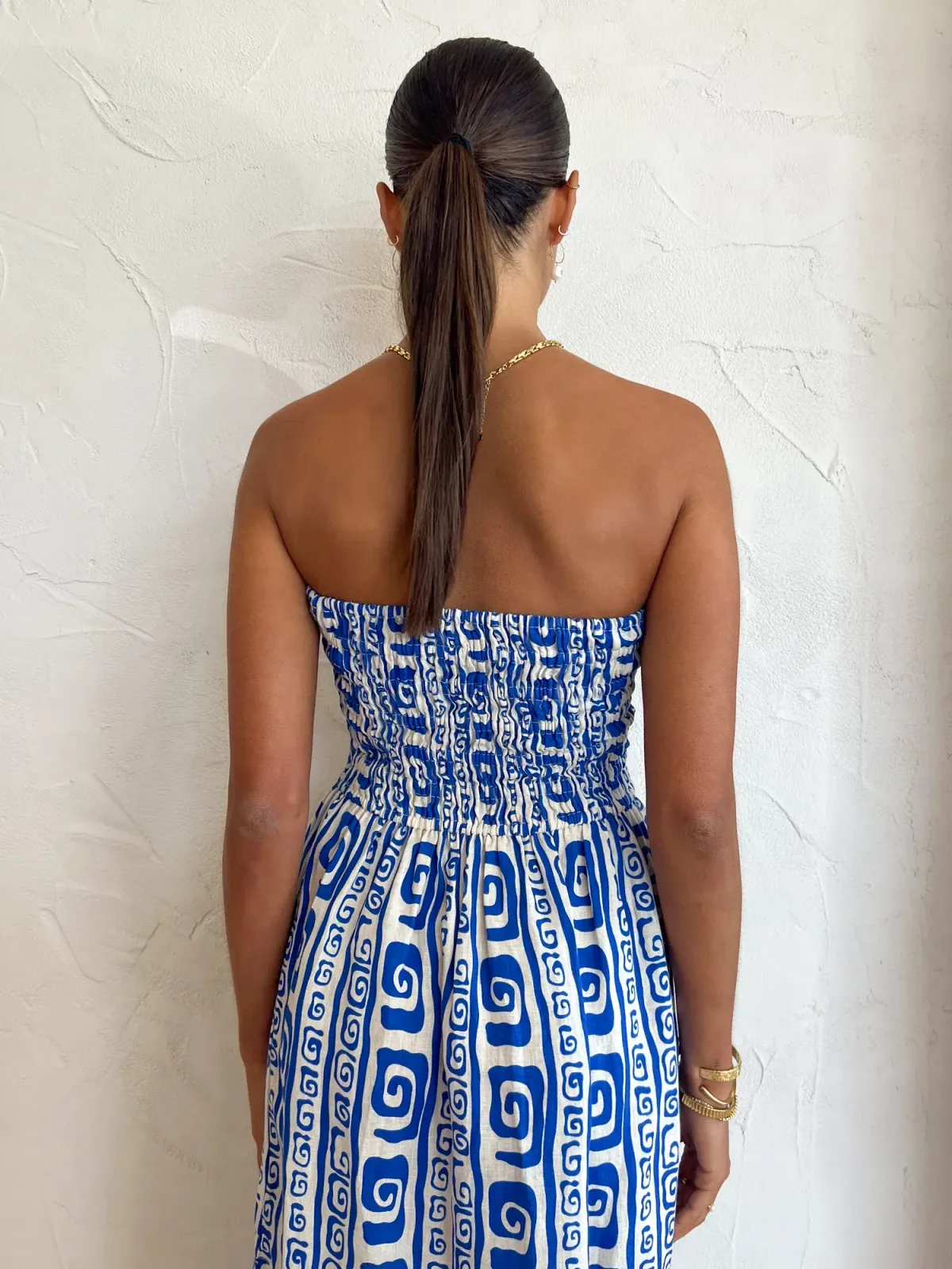 Faithfull the Brand Musee Midi Dress in Island Blue Pacific Print Size 6 - Image 5