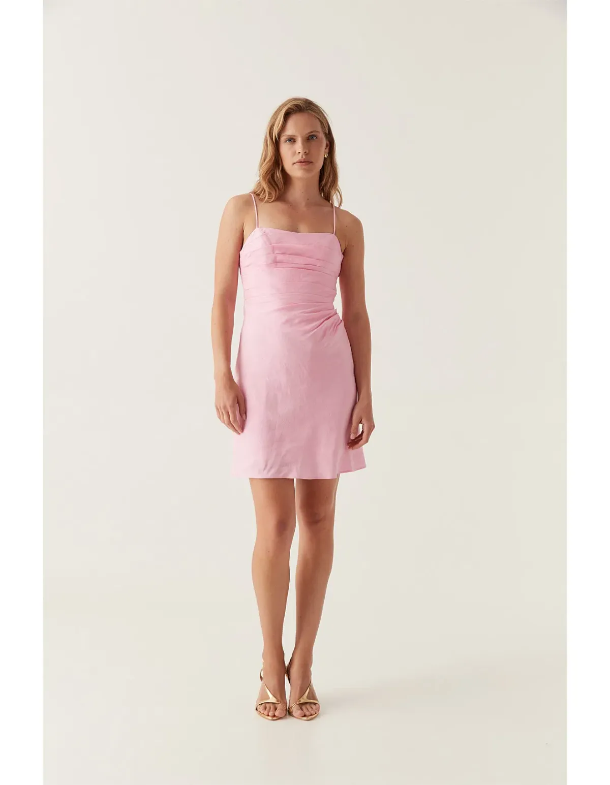 Aje Clarice Draped Mini Slip Dress Bon Bon Pink Size 8 - Image 1