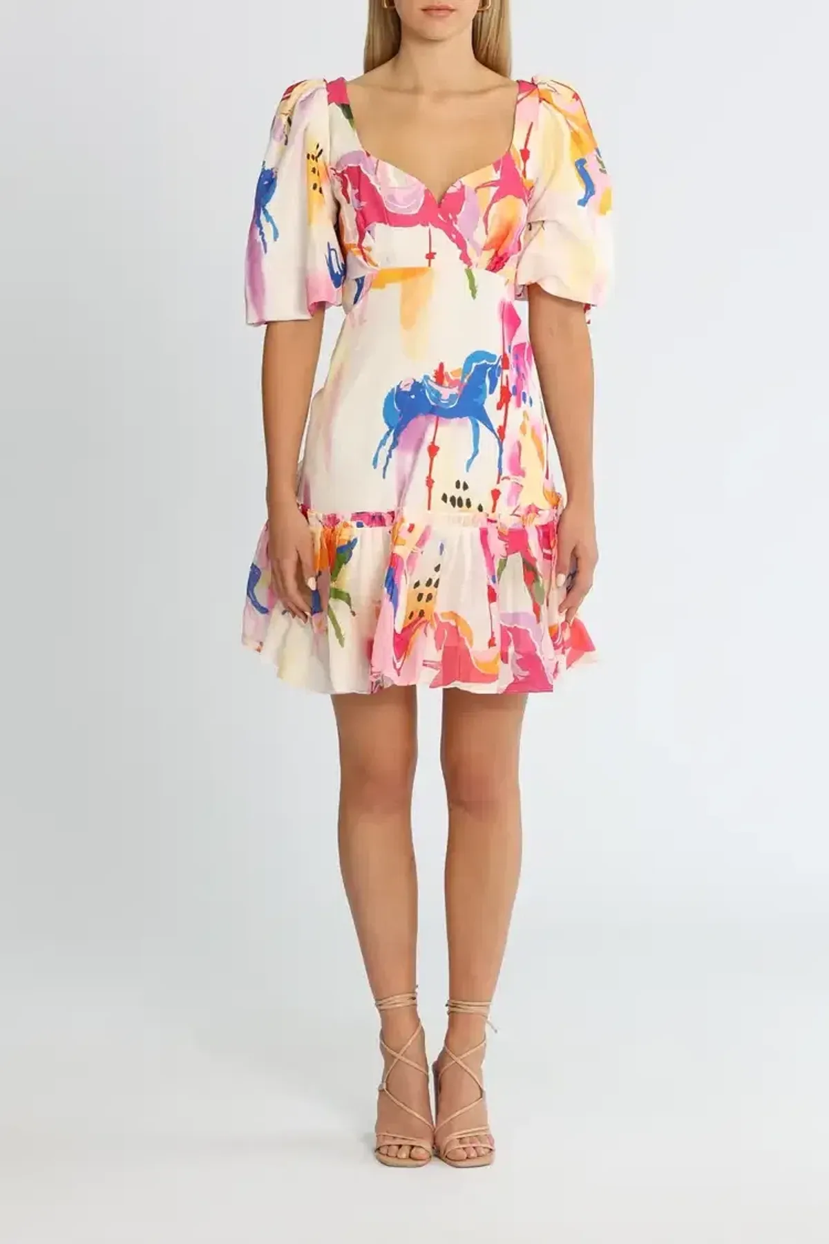 Leo Lin The Carousel Mini Dress in Rainbow Carousel Size 14 - Image 1
