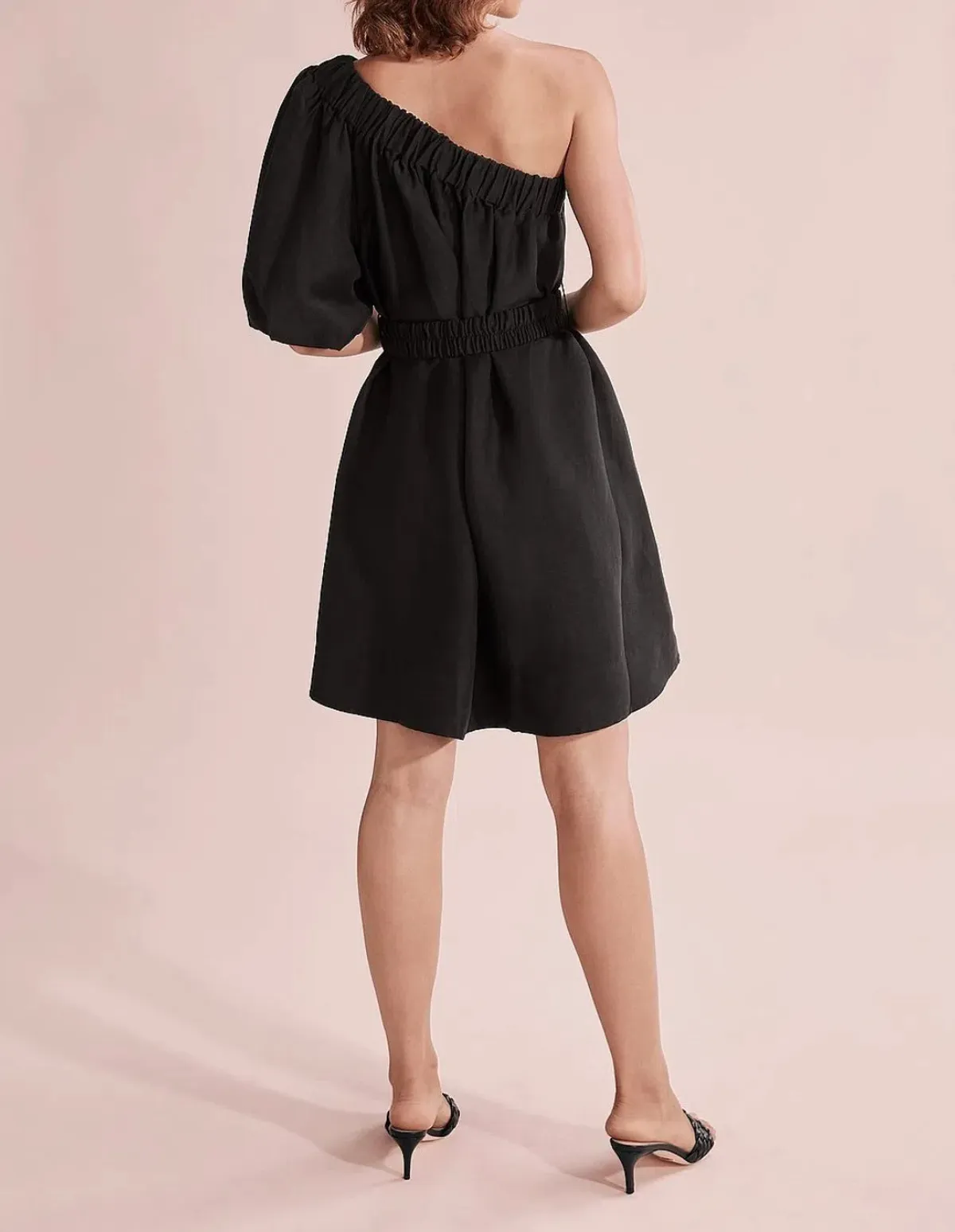 Country Road One Shoulder Mini Dress Black Size 6 - Image 3