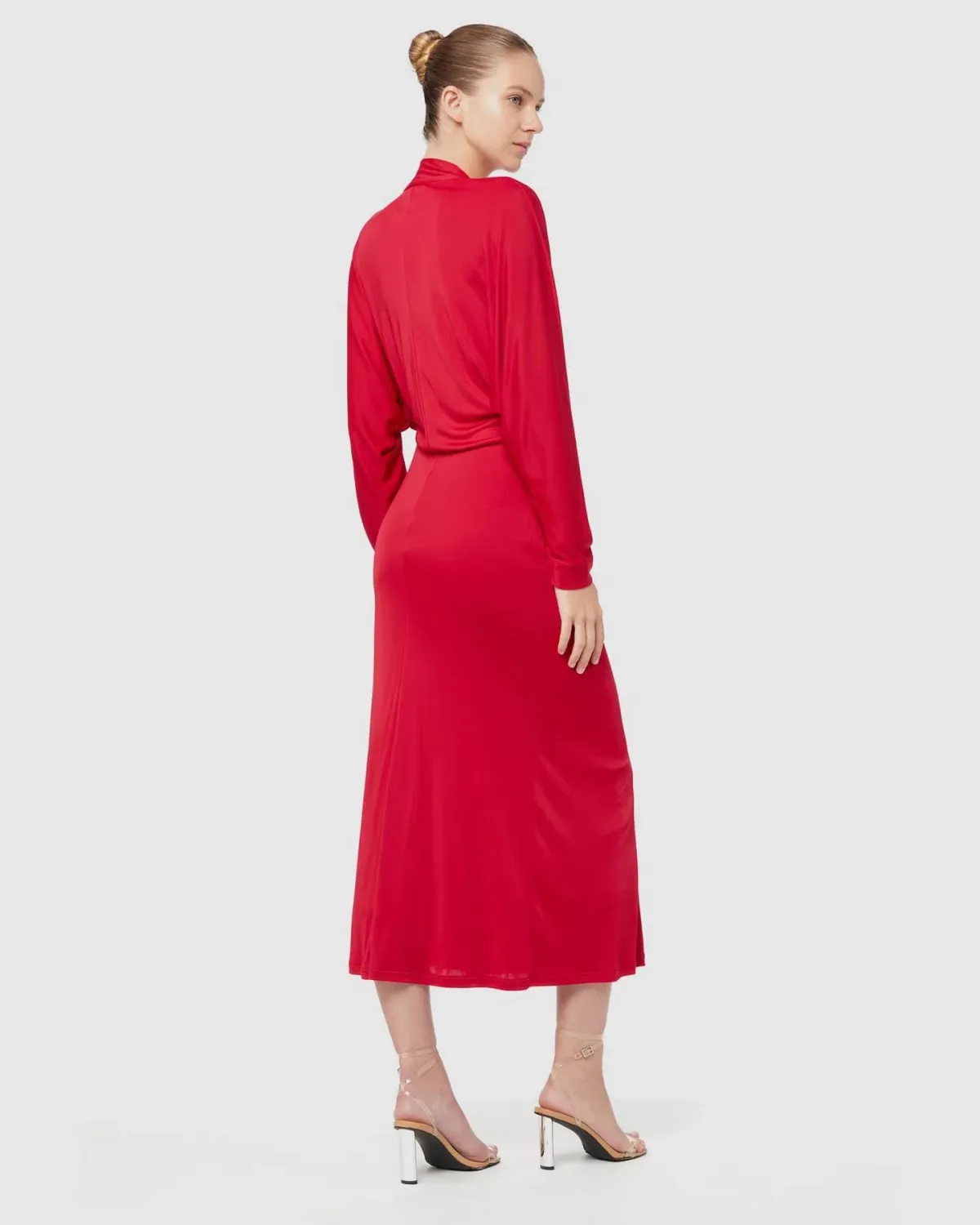 Manning Cartell Haute Pursuit Long Sleeve Midi Dress Red Size 14 - Image 3
