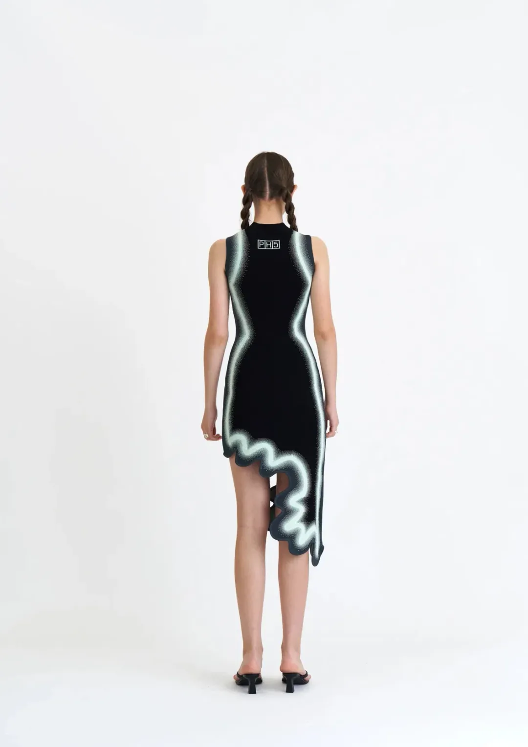 PH5 Brooklyn Wavy Asymmetric Dress Black Size S / AU 8 for rent on The Volte - main image
