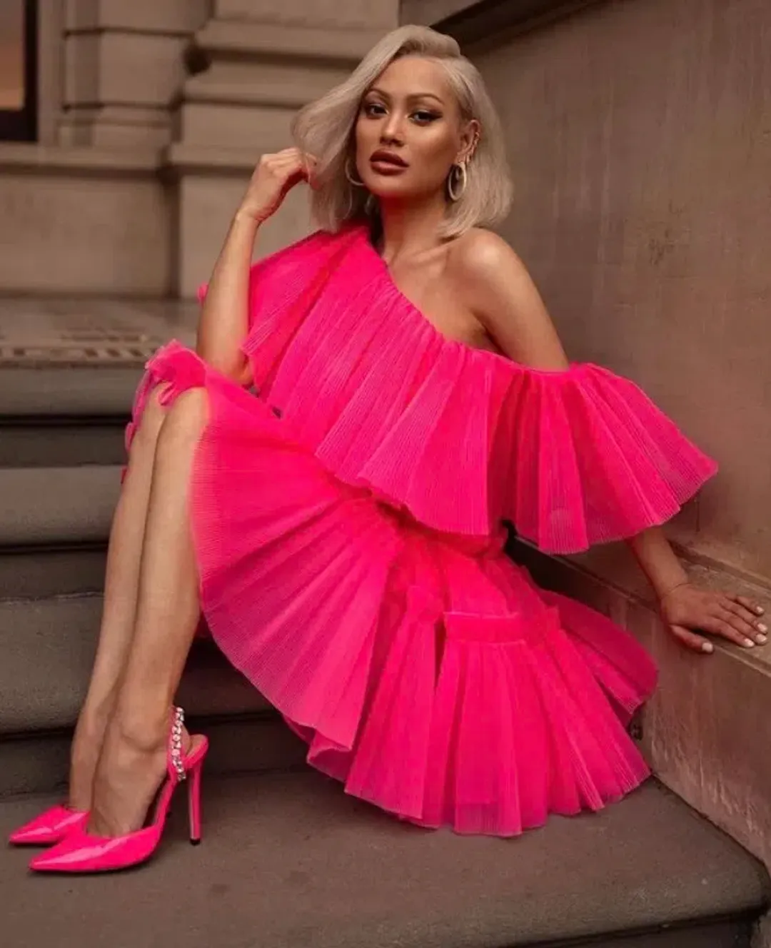 Sheike Carnival Mini Dress Pink Size AU 10 for rent on The Volte - main image