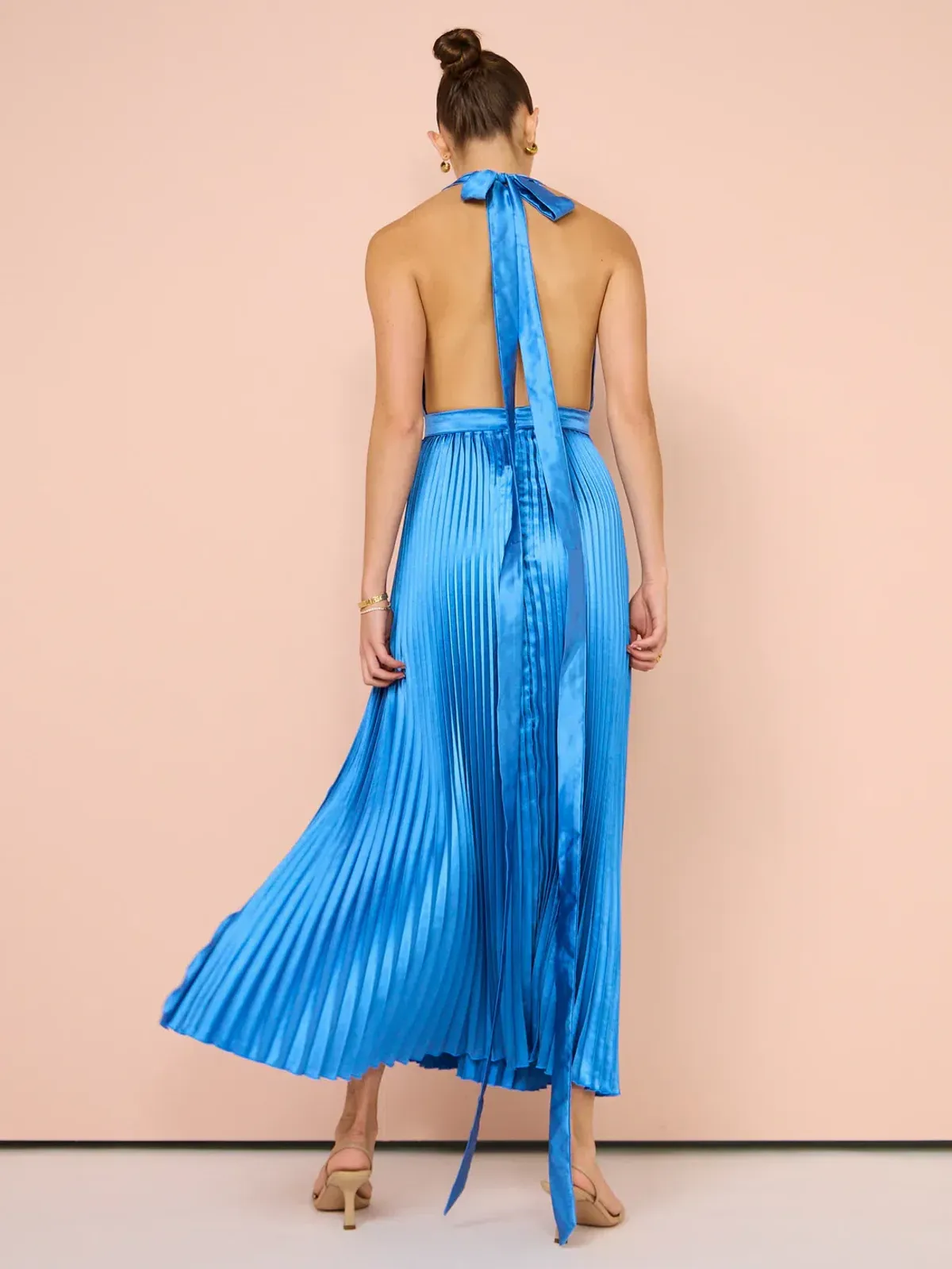 L'Idee Modernist Split Gown In Mediterranean Blue Size AU 12 - Image 2