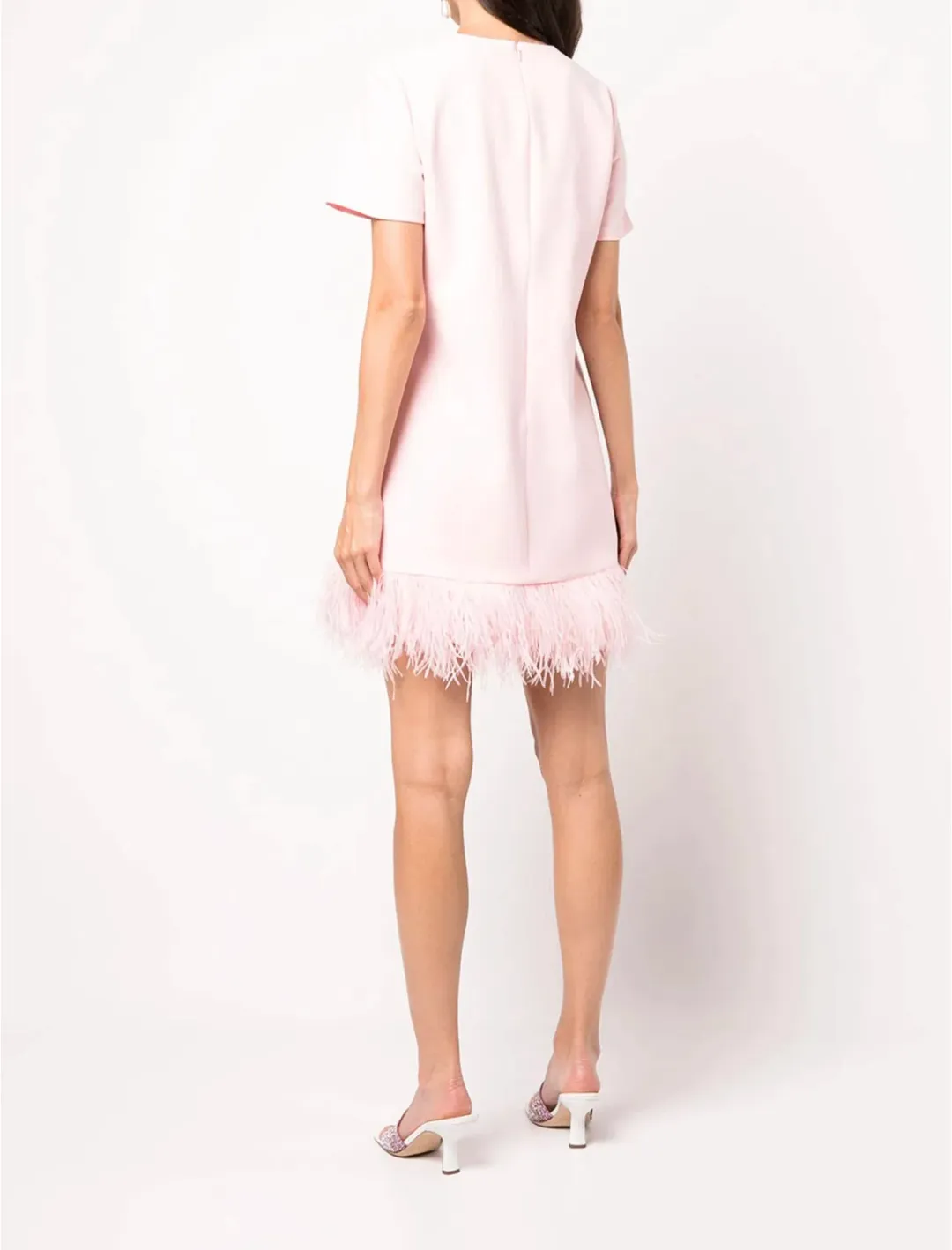 Likely Marullo Feather-Trim Dress Rose Pink Size AU 8 for rent on The Volte - main image