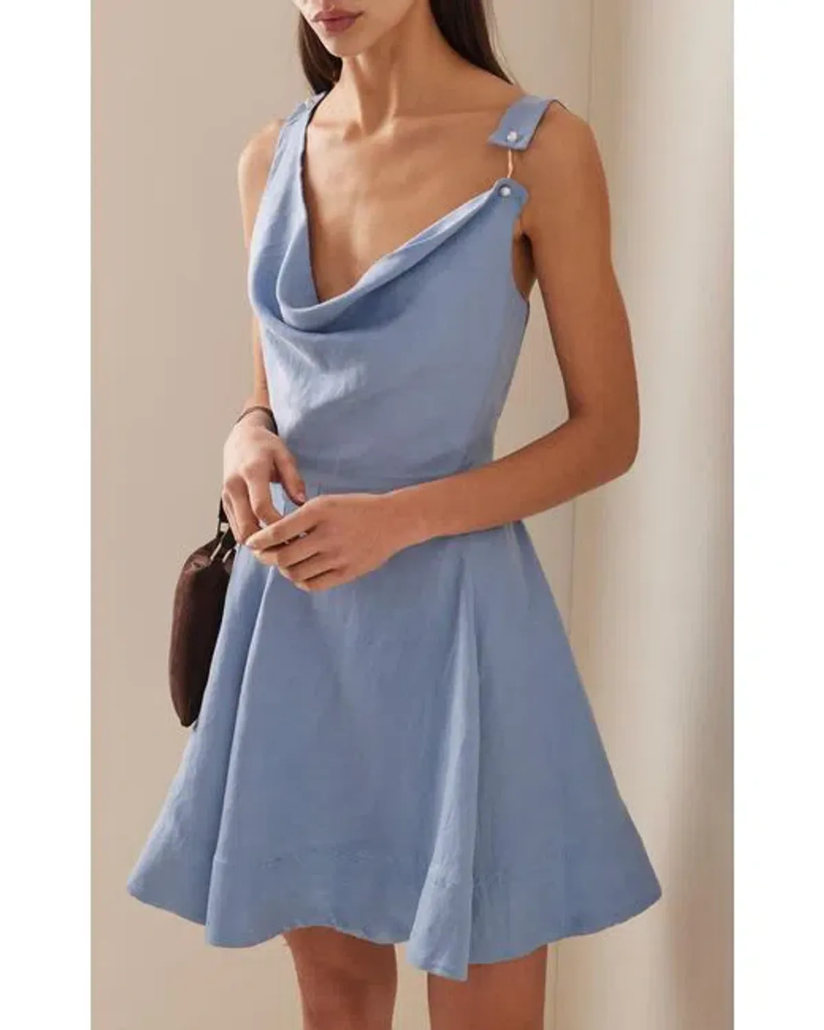 Aje Liberty Asym Mini Dress Blue Size AU 8 - Image 1