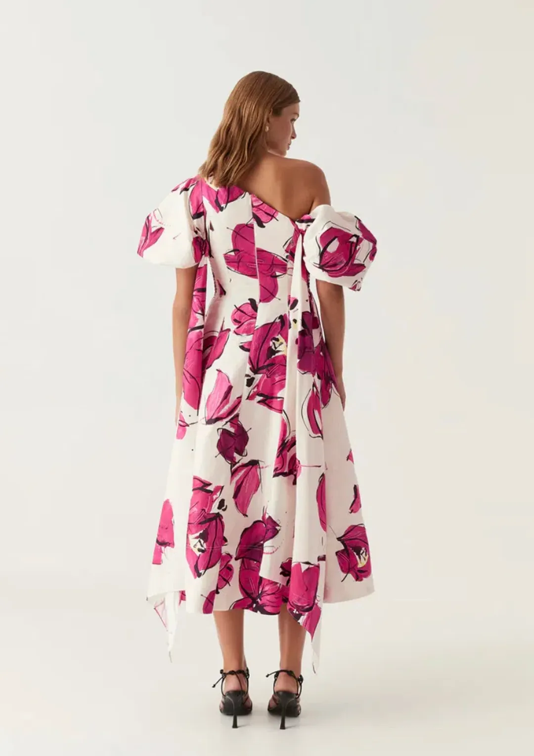 Aje Arista Tulip Sleeve Midi Dress Floral Size 6 for rent on The Volte - main image
