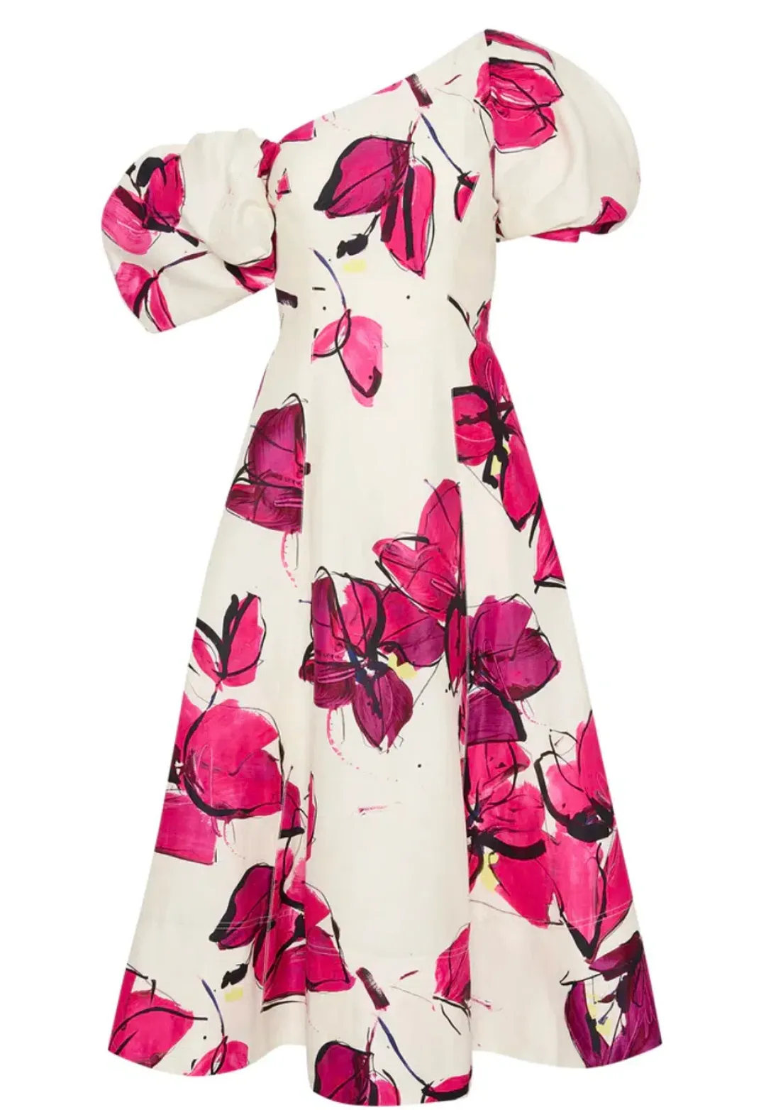 Aje Arista Tulip Sleeve Midi Dress Floral Size 6 for rent on The Volte - main image